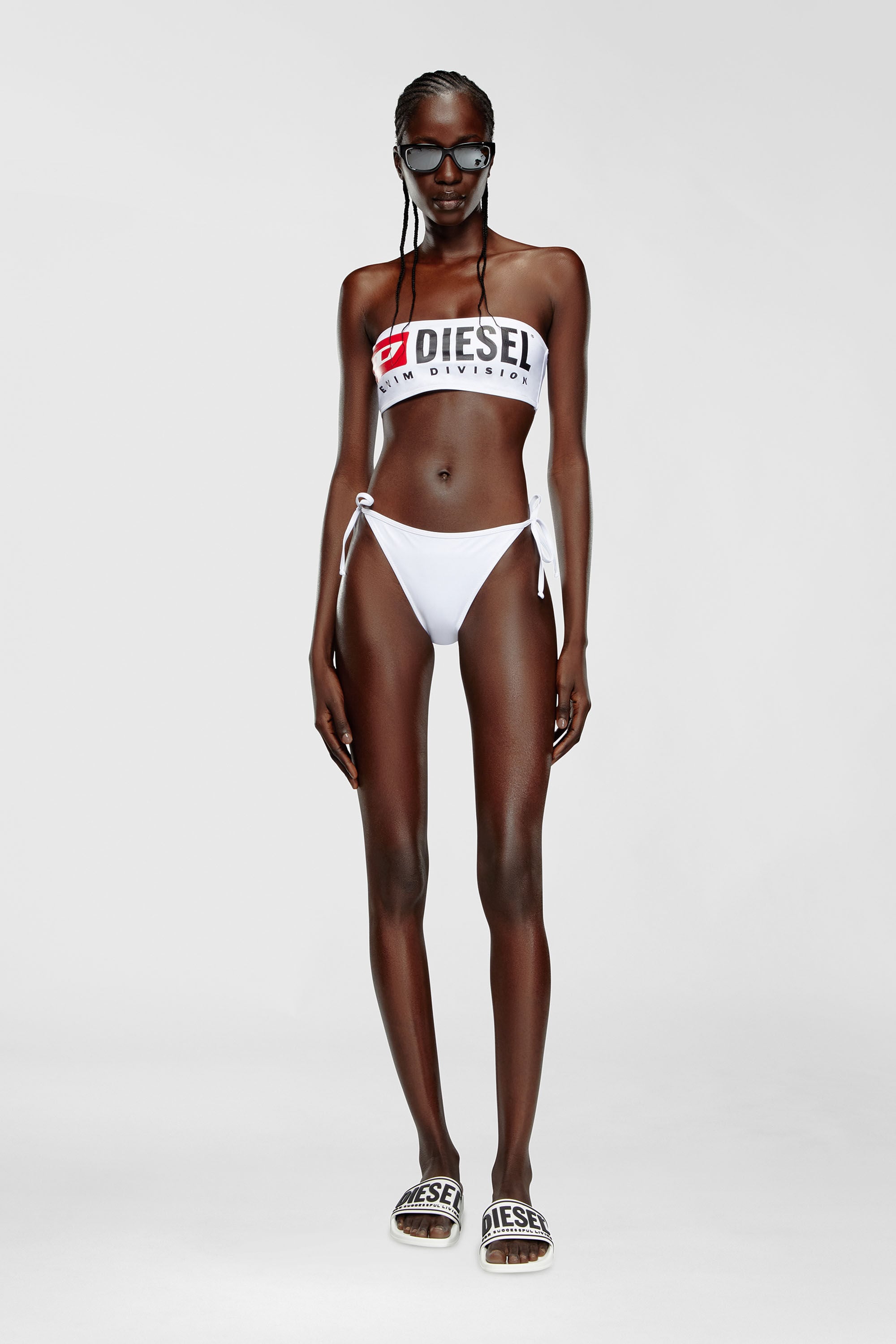 Diesel - BFB-BRYNA, Damen Bandeau-Bikini-Top mit Maxi-Logo in Wei&szlig; - 2