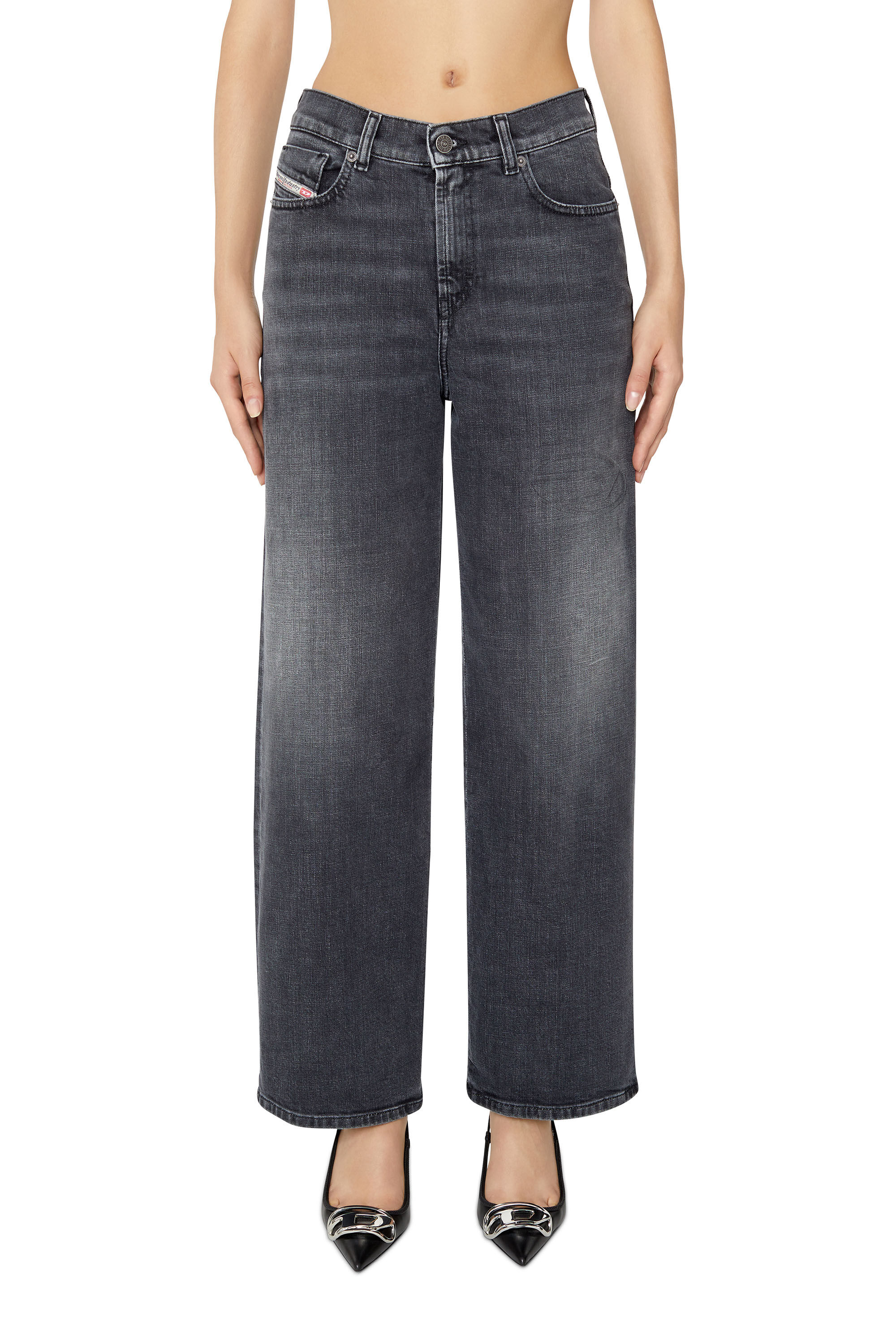 Diesel - 2000 Widee 09E35 Bootcut and Flare Jeans, Schwarz/Dunkelgrau - Image 3