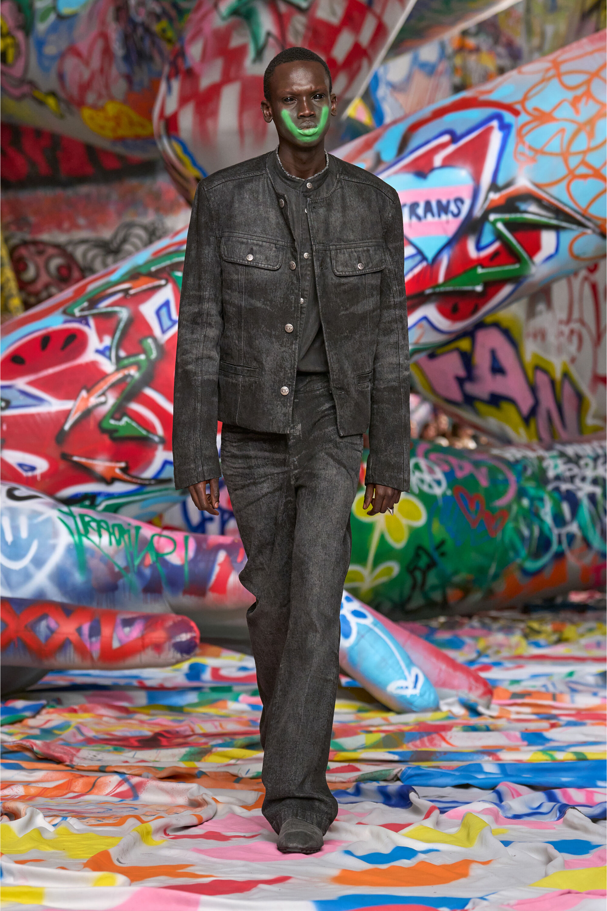 Diesel - D-ABERDEEN-FSH2, Herren Jacke aus gelaserte Baumwolle-Hanf-Denim in Schwarz - 6