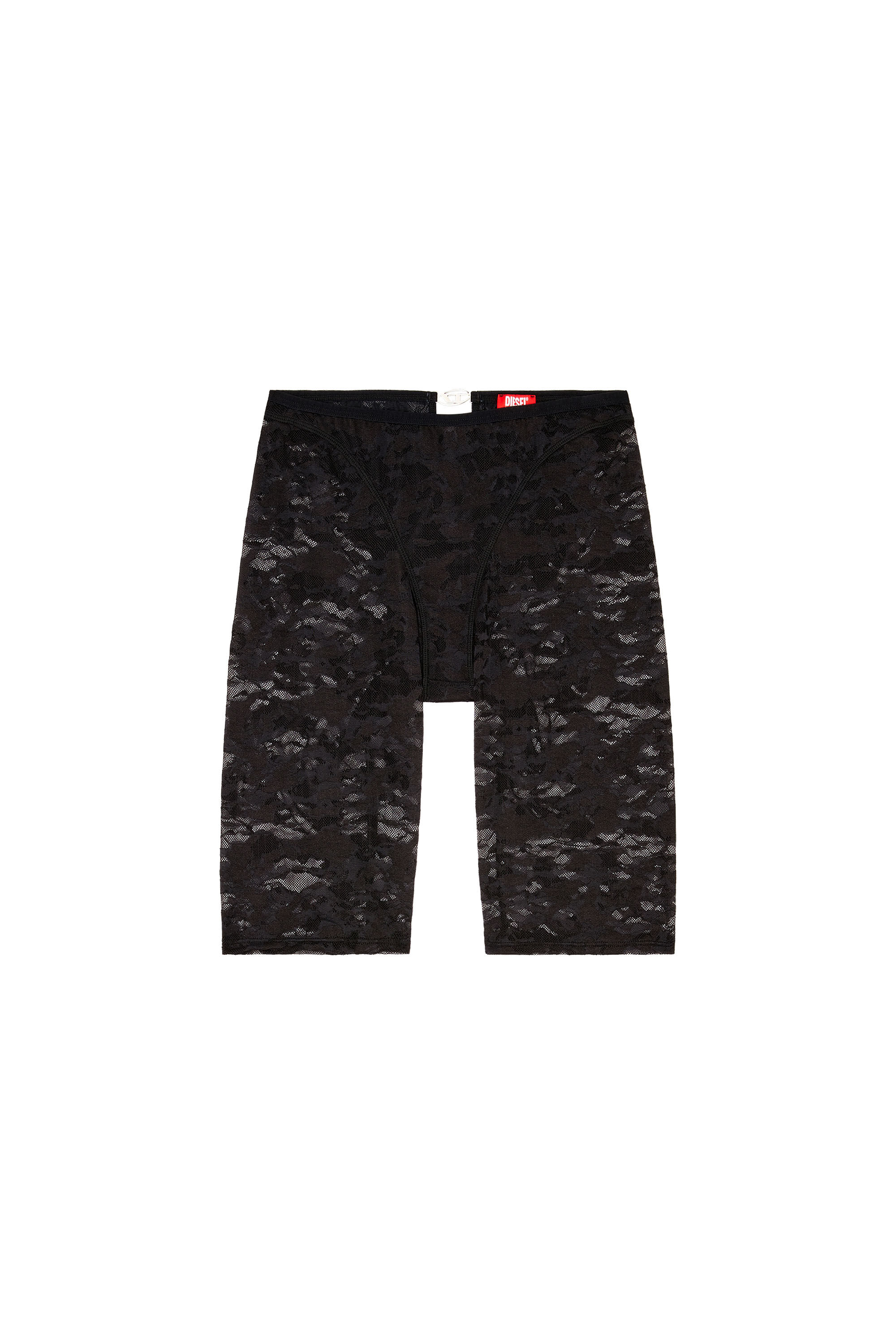 Diesel - UFLB-D-OVAL-LACE-SHORT, Damen Camouflage-Spitzen-Shorts mit Oval D-Plakette in Schwarz - 2