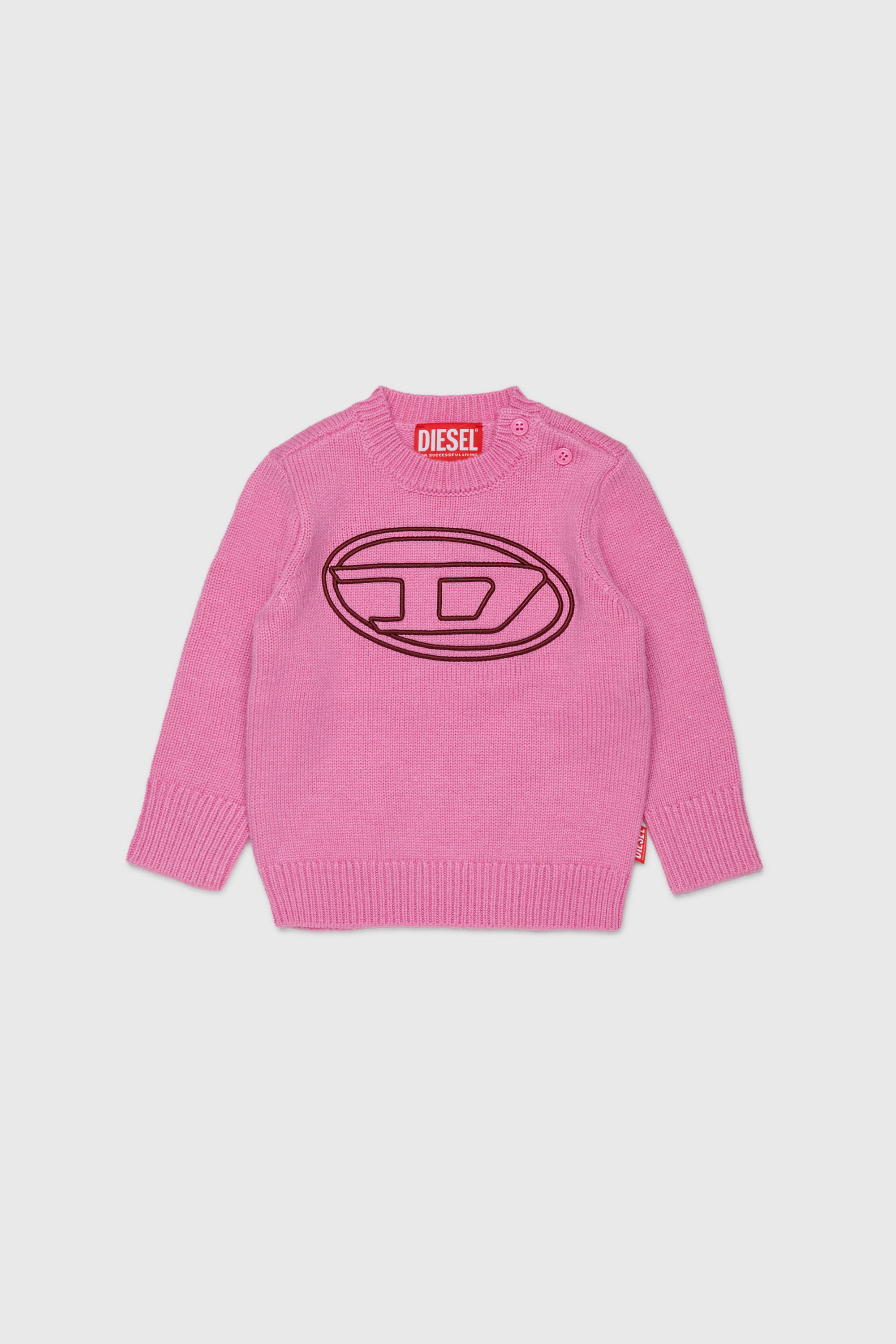 Diesel - KOMYB, Herren Pullover mit Kaschmiranteil und gro&szlig;em Oval D in Rosa - 1