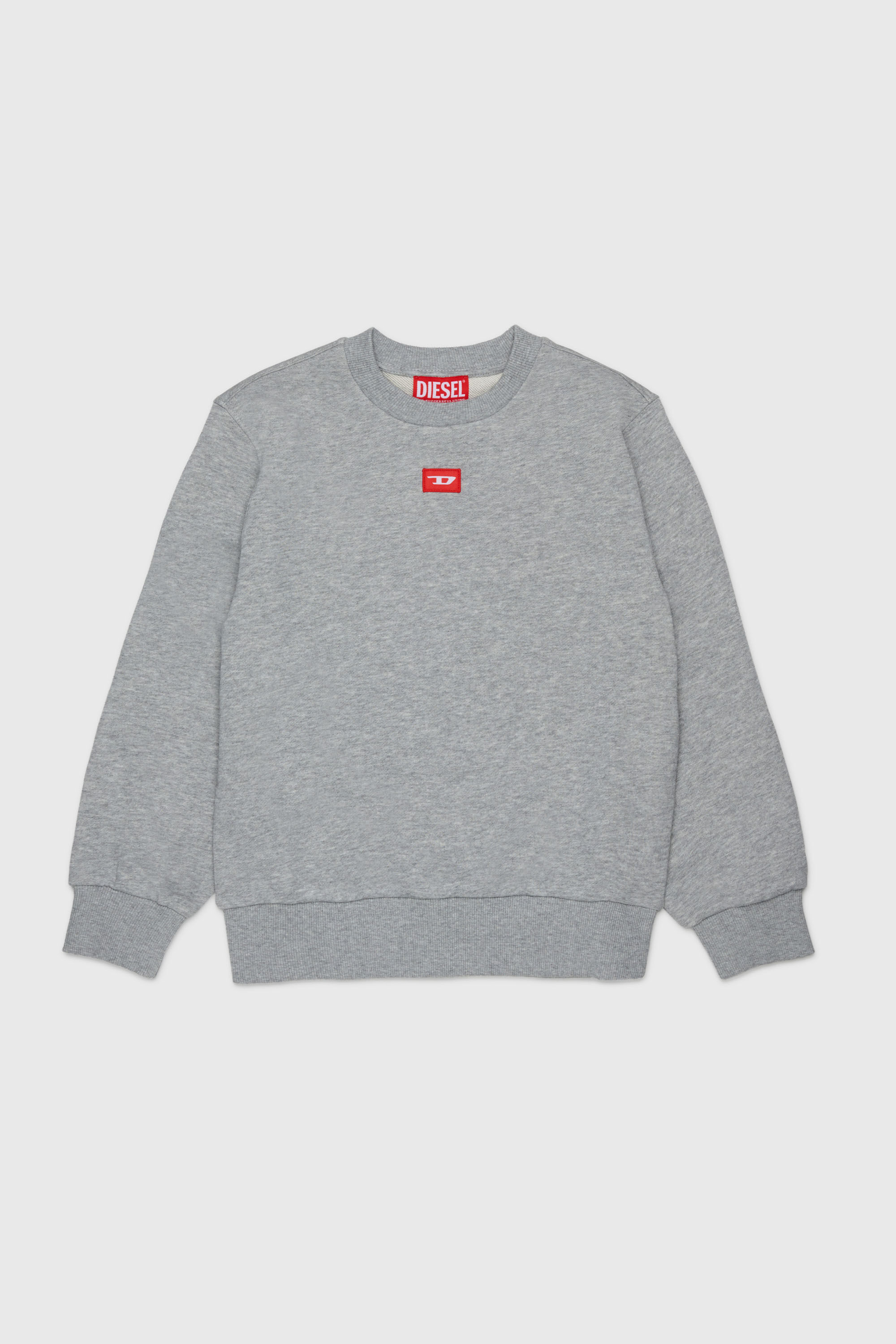 Diesel - SXGIN OVER, Unisex Sweatshirt mit kleinem Logo-Aufn&auml;her in Grau - 1