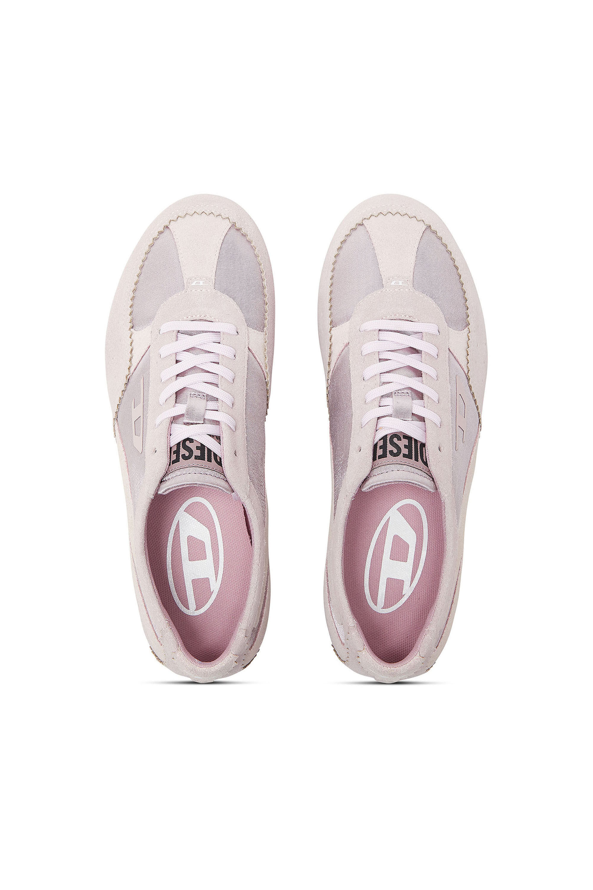 Diesel - D-MILE LOW II W, Damen D-Mile &ndash; Flat-Sneakers mit Wildleder-Overlays in Rosa - 4