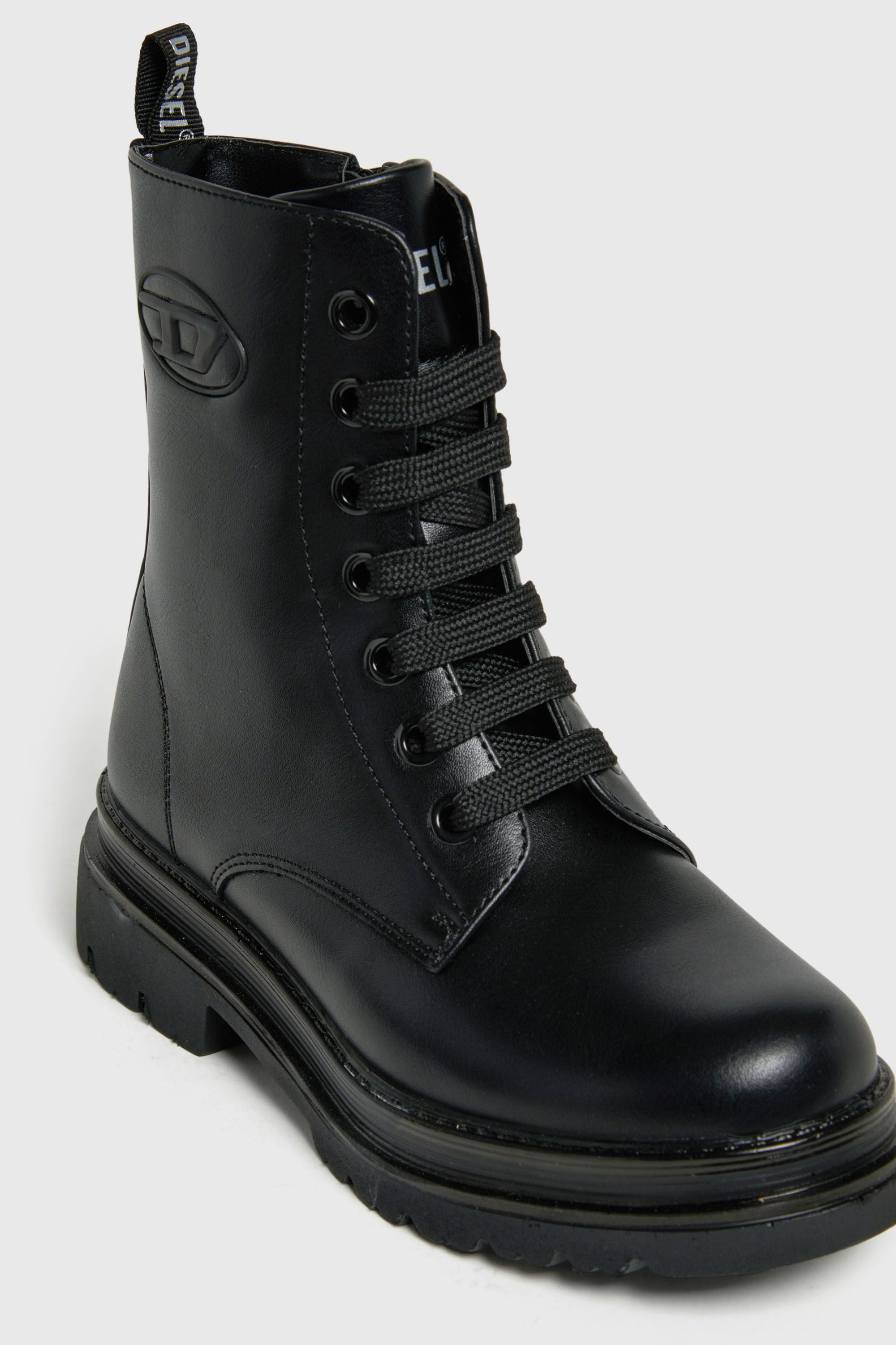 Diesel - D-ANFISTR-PU, Unisex's D-Anfistr- Combat boots with embossed Oval D logo in Black - 4