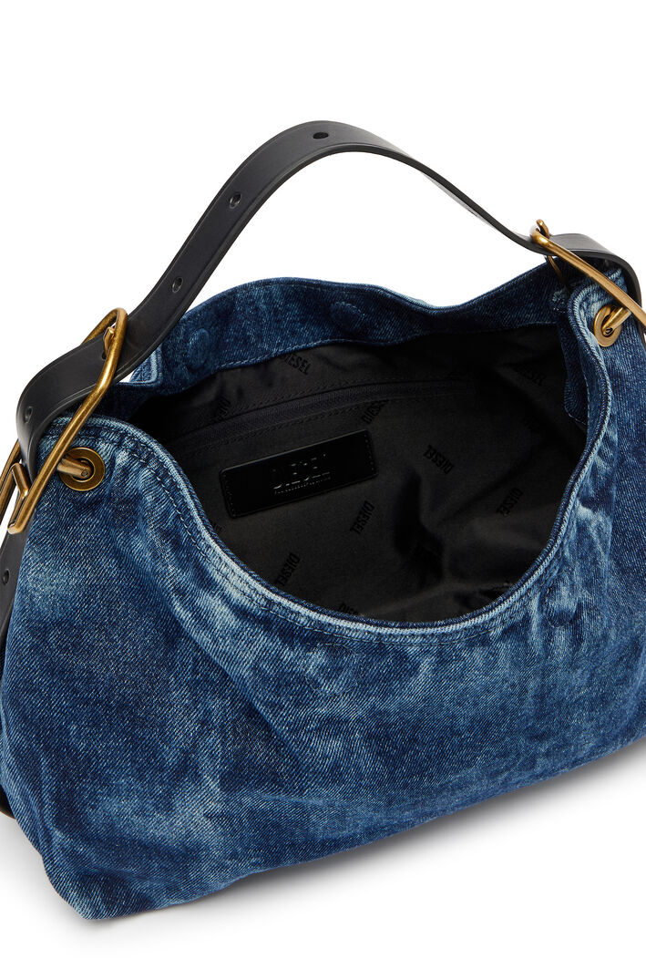 Diesel - D-LINE HOBO S, Damen D-Line-Denim Schultertasche in Mittelblau - 5