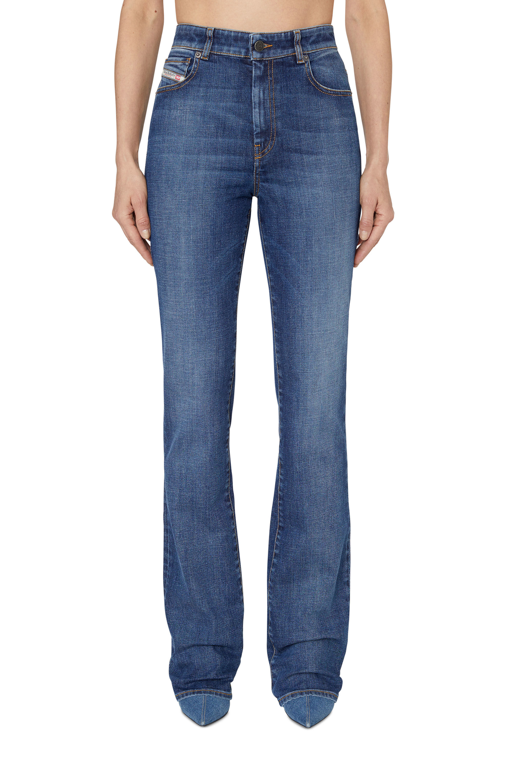 Diesel - Bootcut and Flare Jeans D-A01 09F52, Mittelblau - Image 3