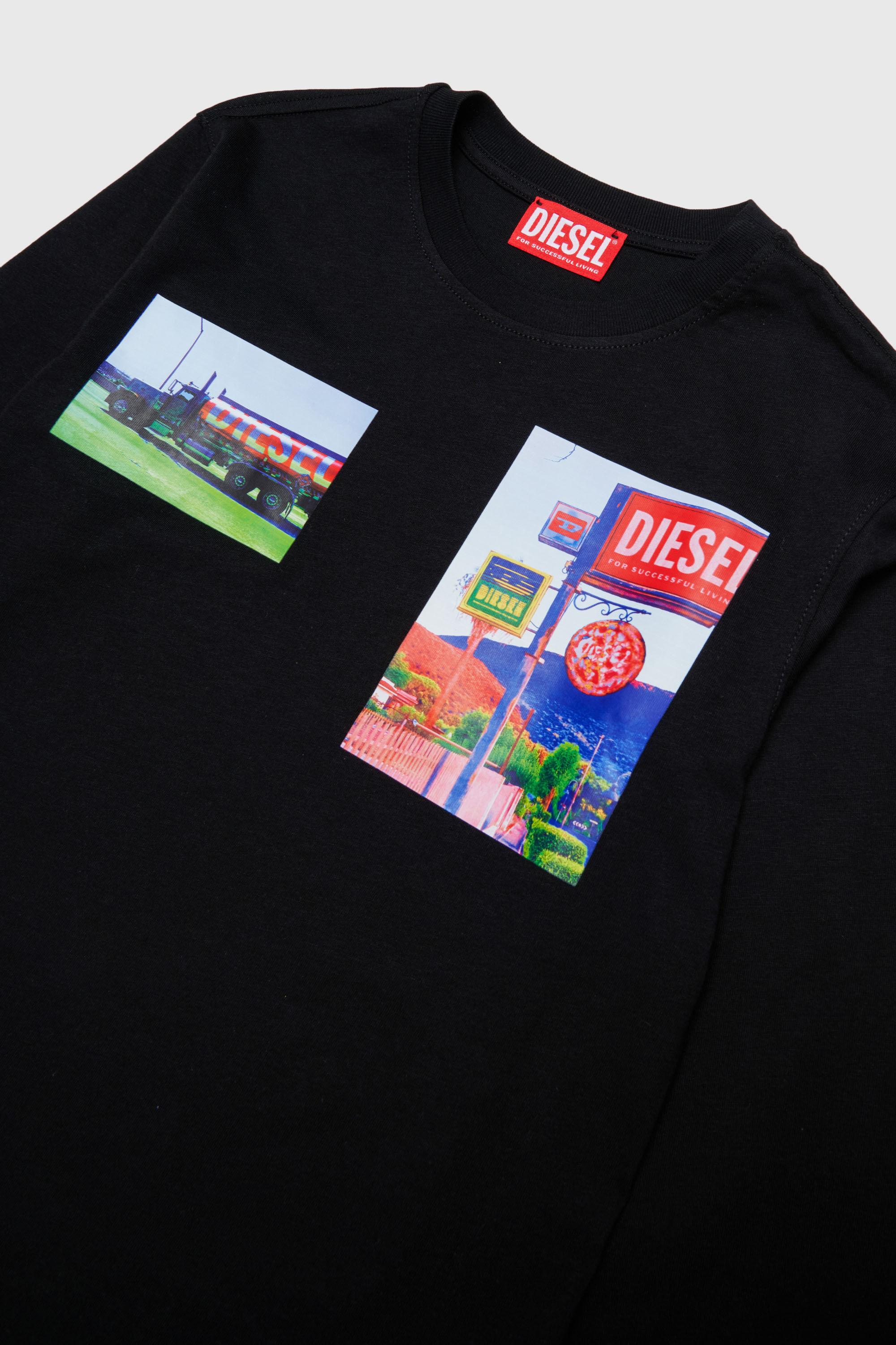 Diesel - TFORMY OVER, Herren Langarm-T-Shirt mit photo prints in Schwarz - 3
