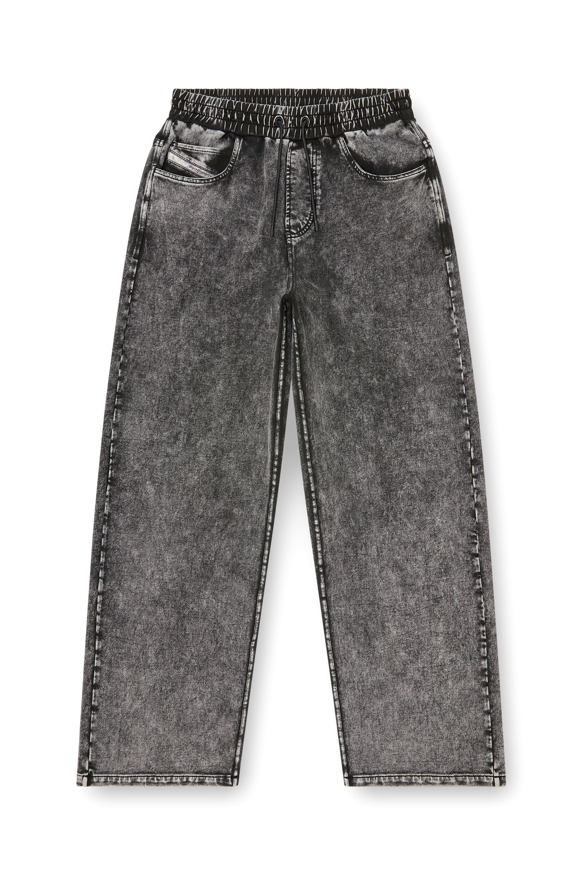 Diesel - P-STUK, Herren Sweatpants mit Denim-Effekt in Grau - 2