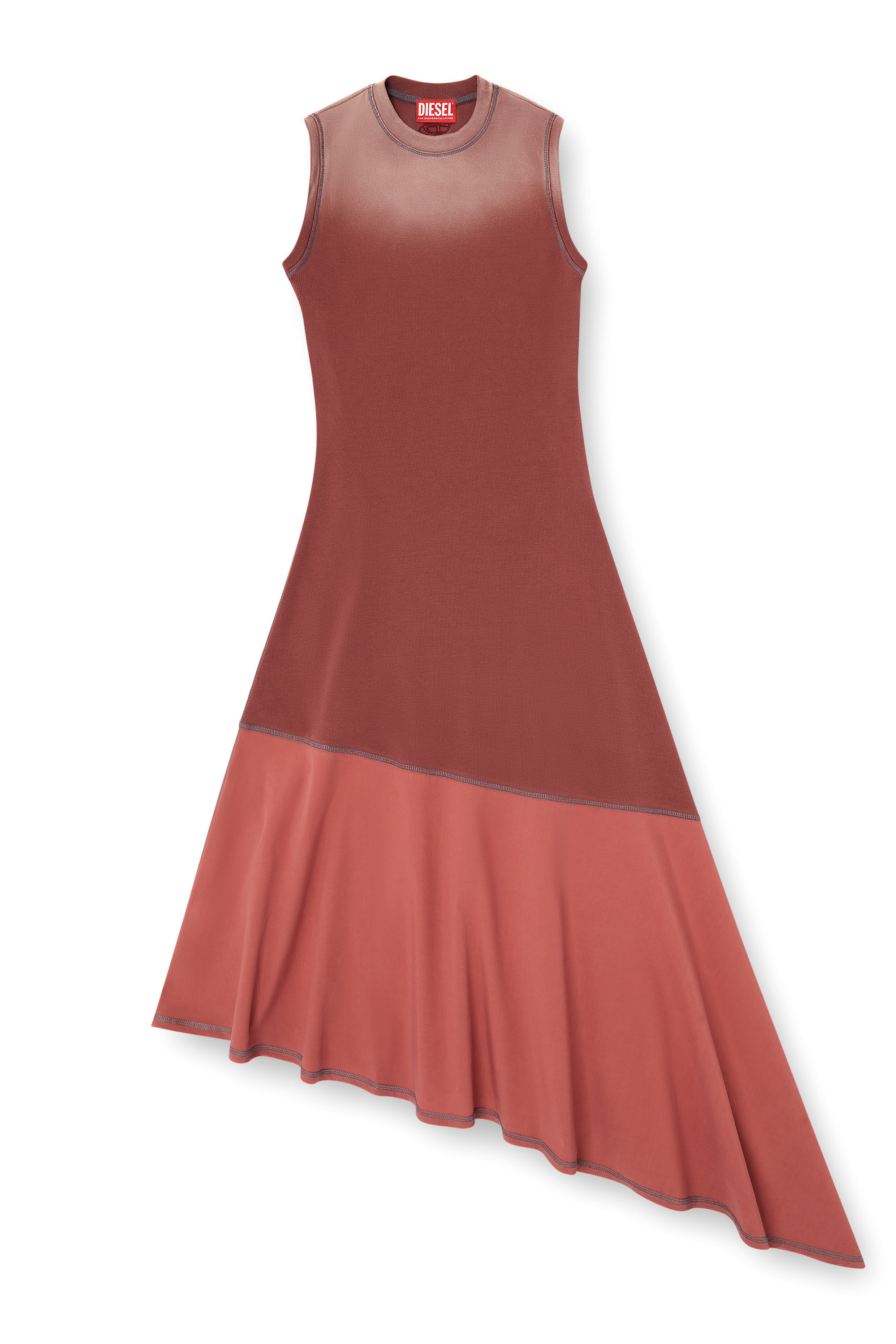 Diesel - D-ELICY, Damen Asymmetrisches ärmelloses Kleid in Rosa - 2
