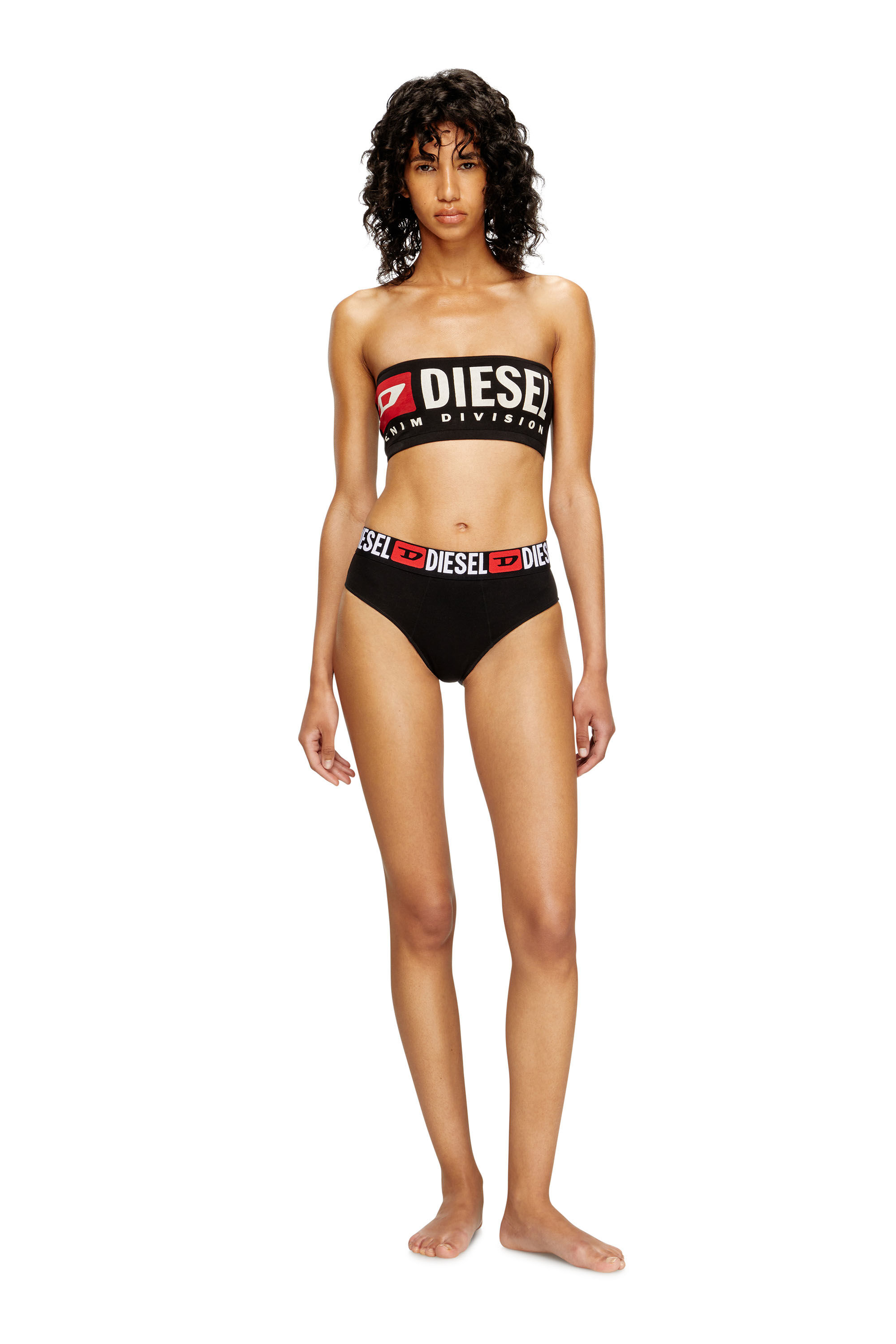 Diesel - UFSB-MELANIE, Damen Trägerloser BH mit Maxi-Logo in Schwarz - 1