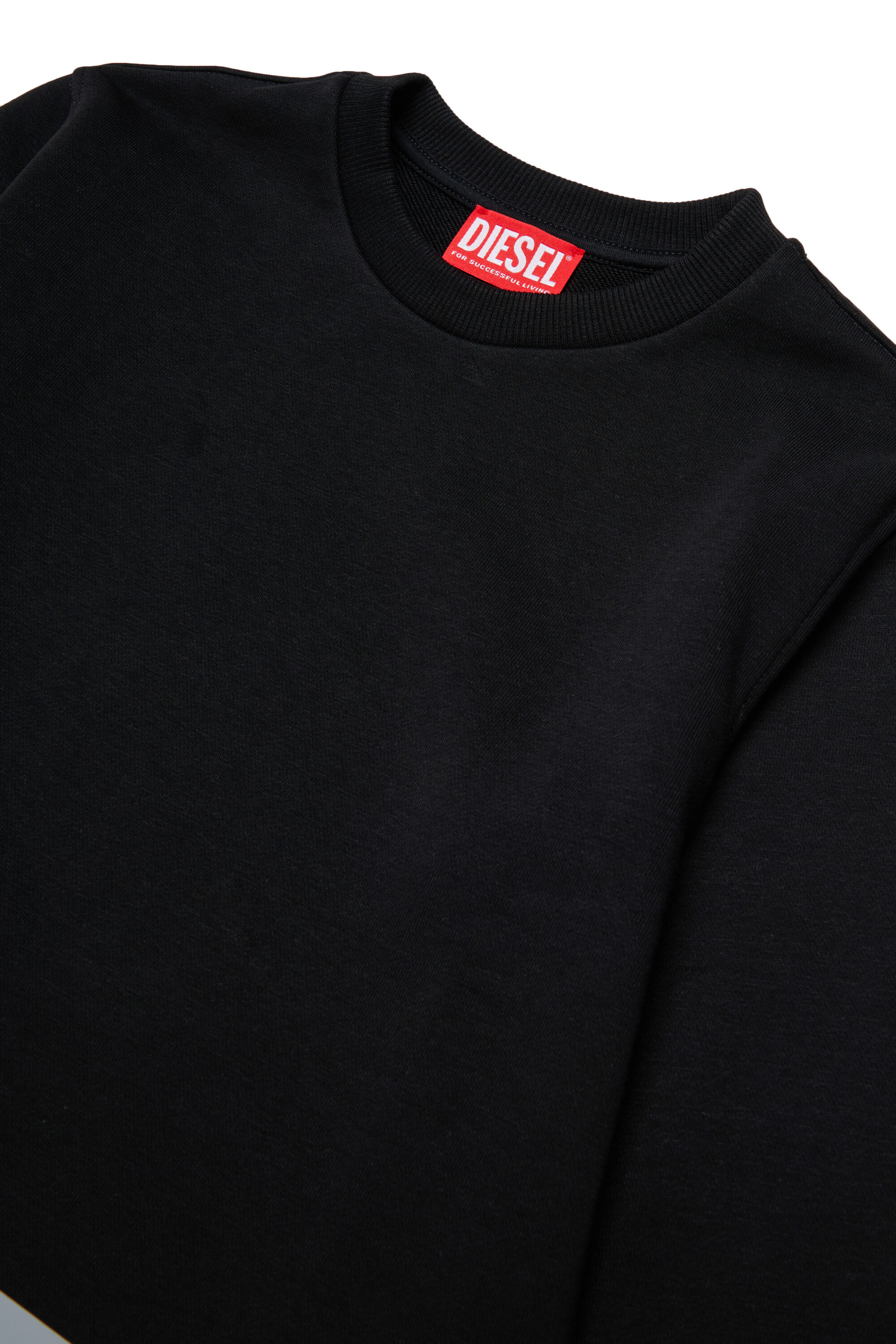 Diesel - SRES OVER, Herren Sweatshirt mit abgeschnittenem Logo-Print in Schwarz - 3