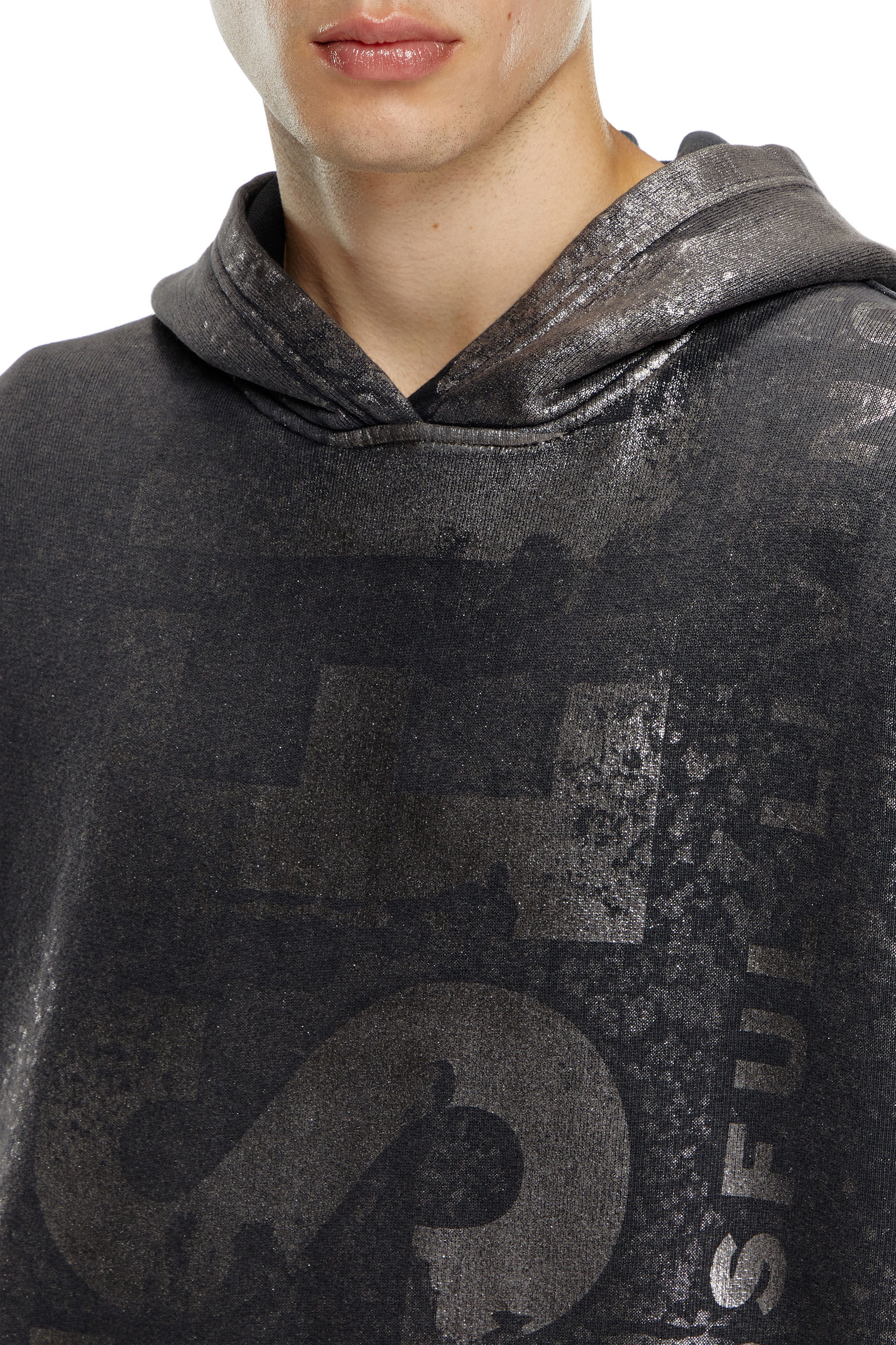 Diesel - S-BOXT-HOOD-Q6, Herren Metallic-Hoodie mit Logo in Schwarz - 5