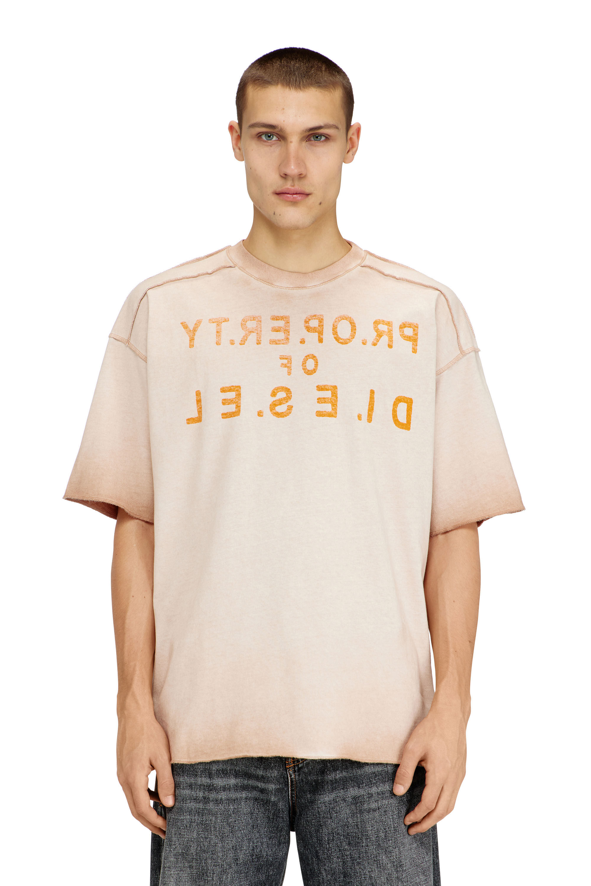 Diesel - T-LOOK, Herren Entspanntes Baumwoll-T-Shirt mit Print vorne und hinten in null - 3