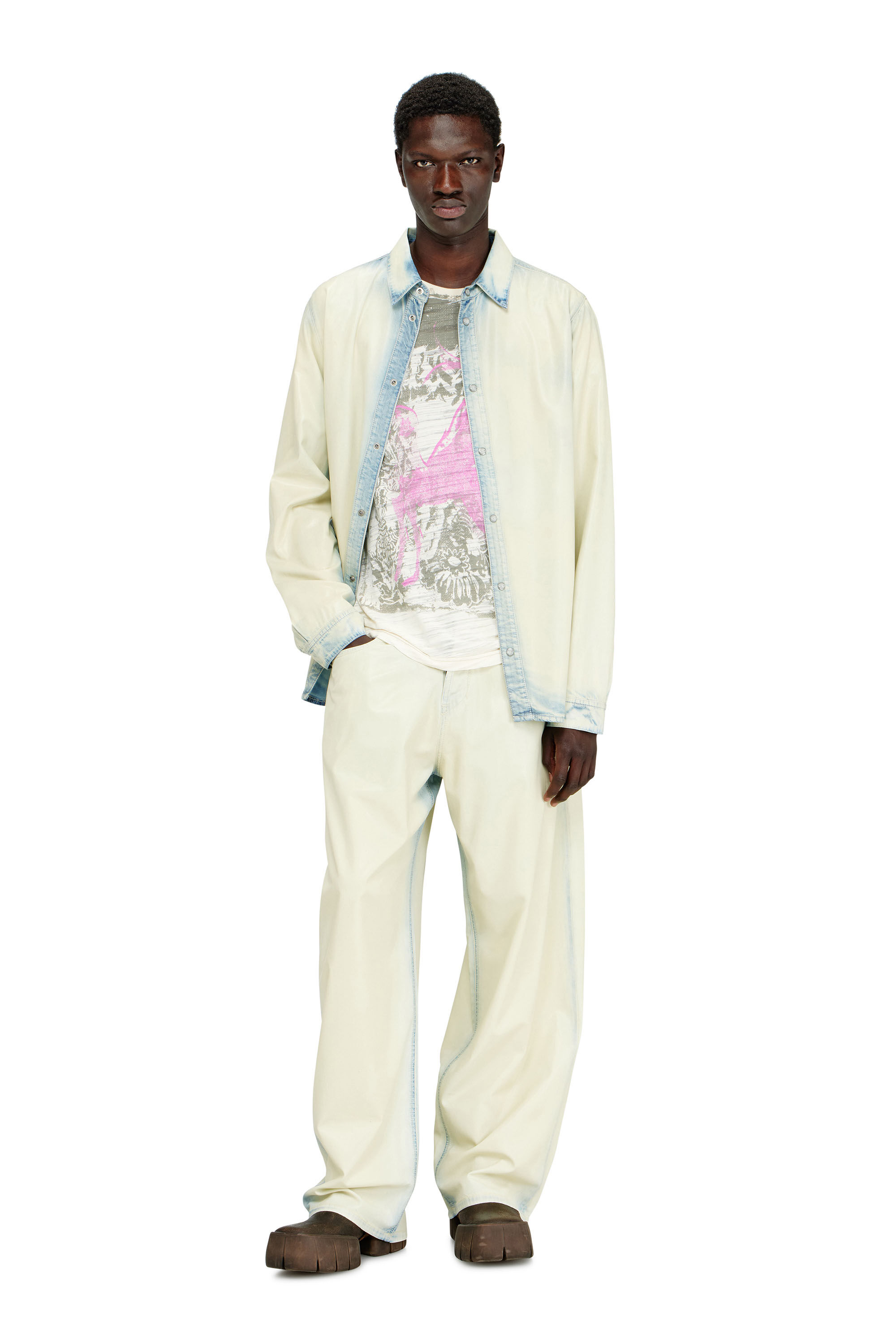 Diesel - T-JALO-A, Herren T-Shirt mit Grafikdruck in Wei&szlig; - 1