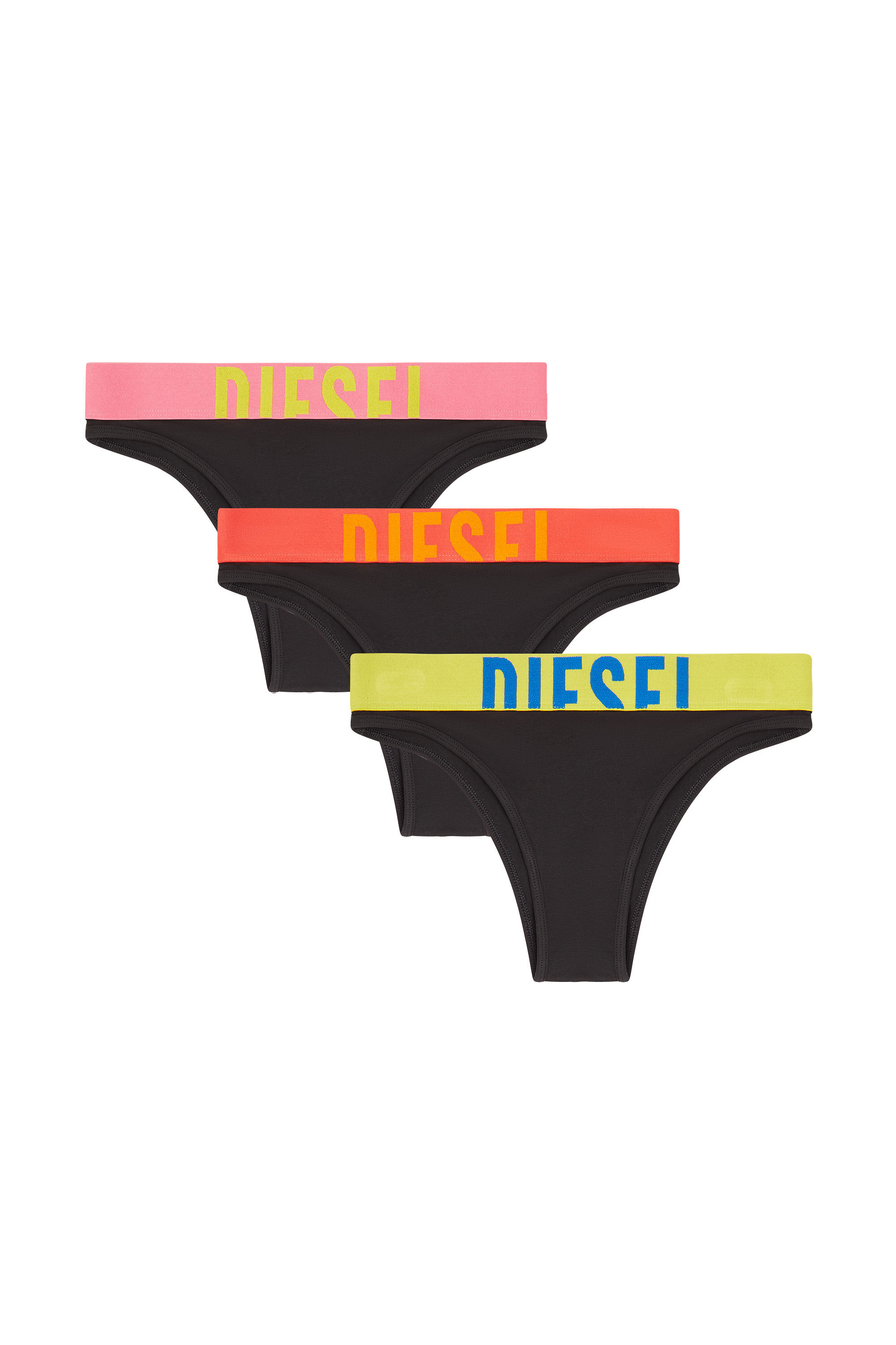 Diesel - FANNIE-D-POP-3PACK, Damen 3er-Pack Slips mit kontrastierendem Bund in null - 2