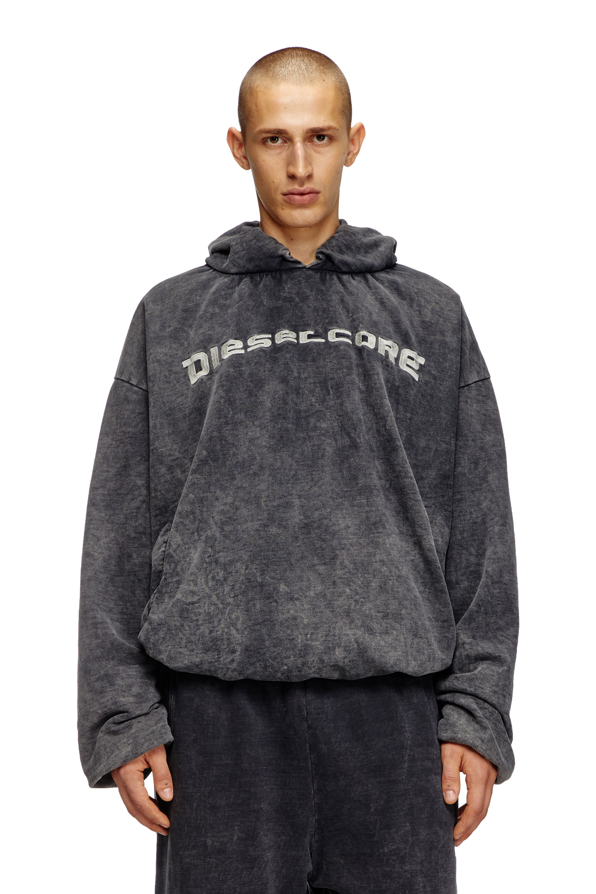 Diesel - S-FISHY, Herren Hoodie mit Denim-Effekt in Schwarz - 6