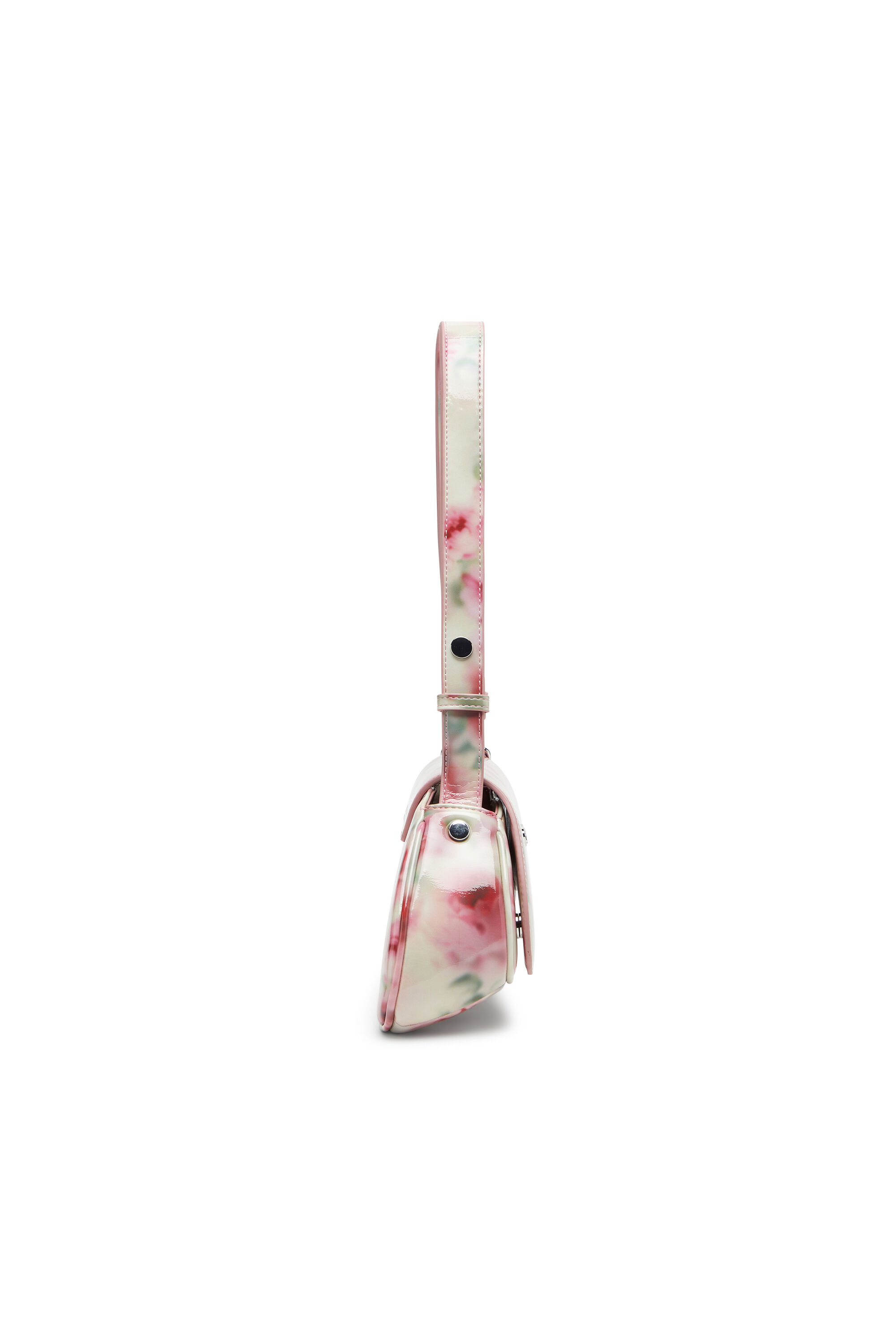 Diesel - PLAY CROSSBODY, Damen Play-Schultertasche mit glänzendem PU-Print in Weiss/Rosa - 4