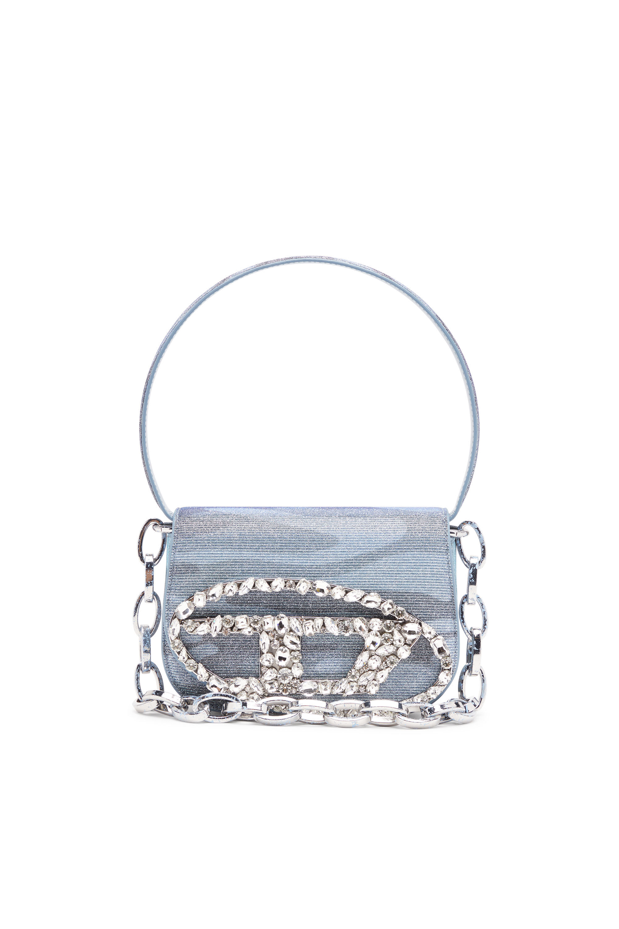 Damen 1DR-Kultige Schultertasche aus Camo-Lurex | Blau | Diesel