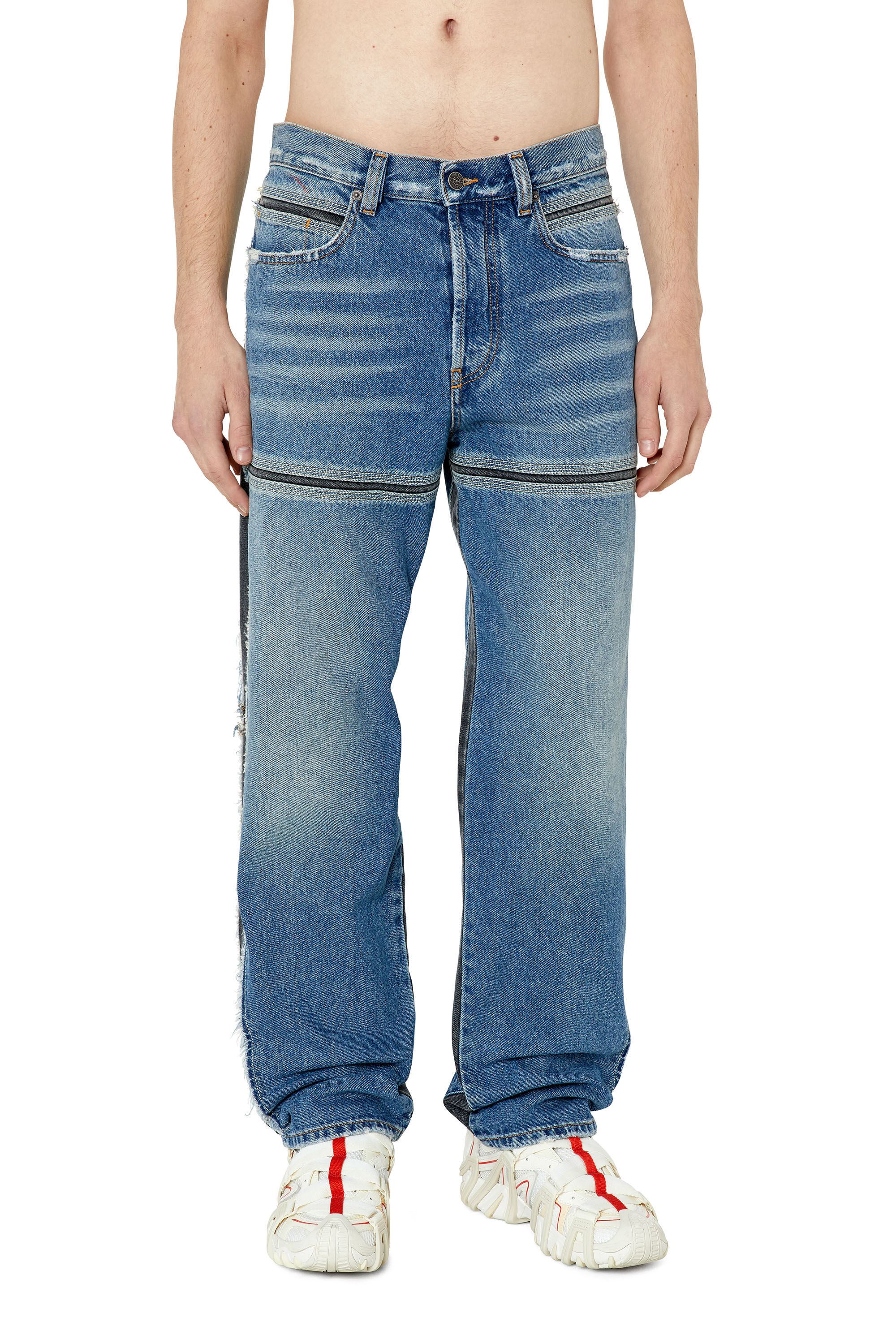 Diesel - Herren Straight Jeans D-Mand 09F20, Mittelblau - 3