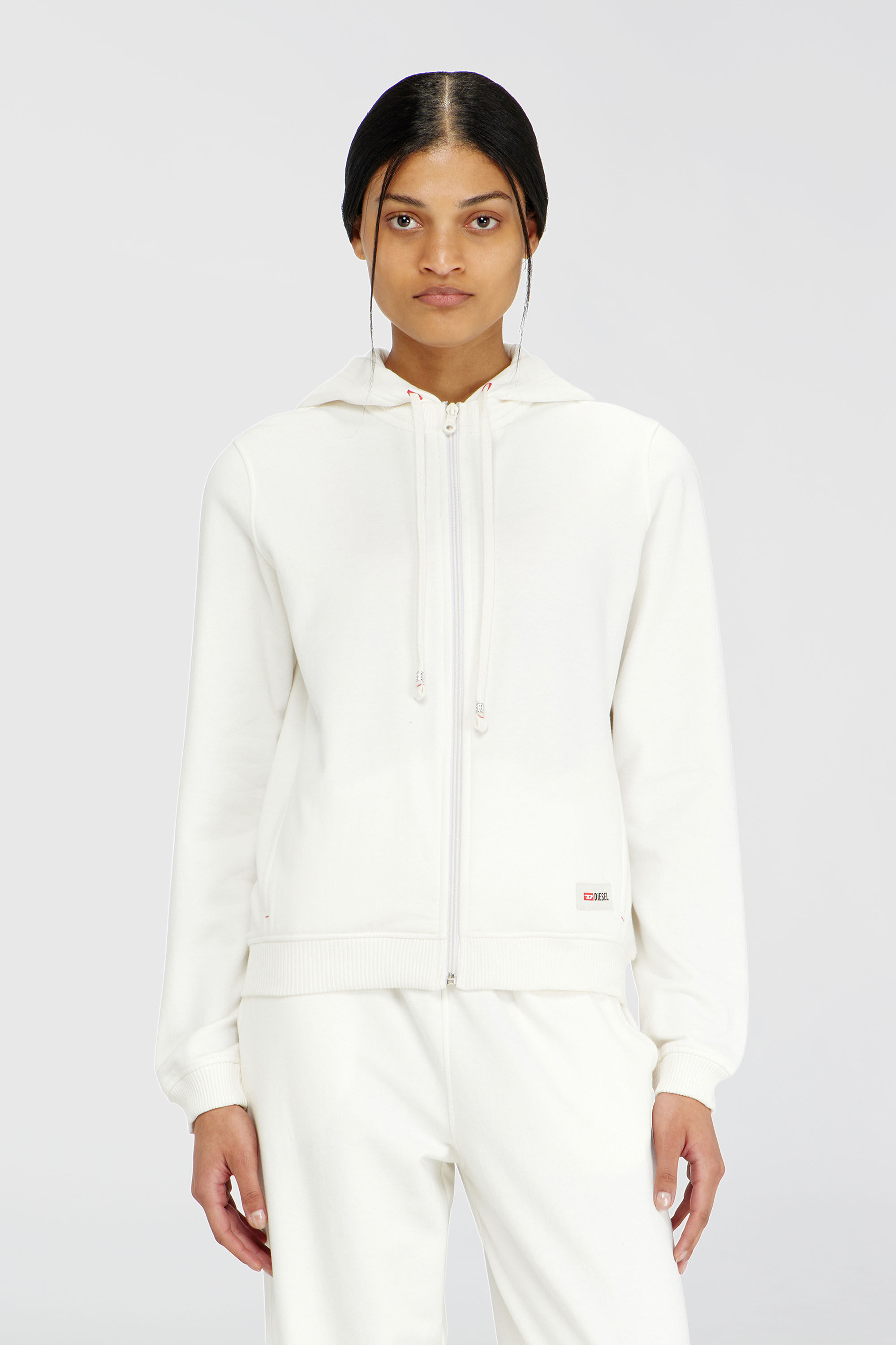 Diesel - HARRIET-D-CORE, Damen Kapuzenpullover aus aufgerauter Baumwollmischung in Wei&szlig; - 3