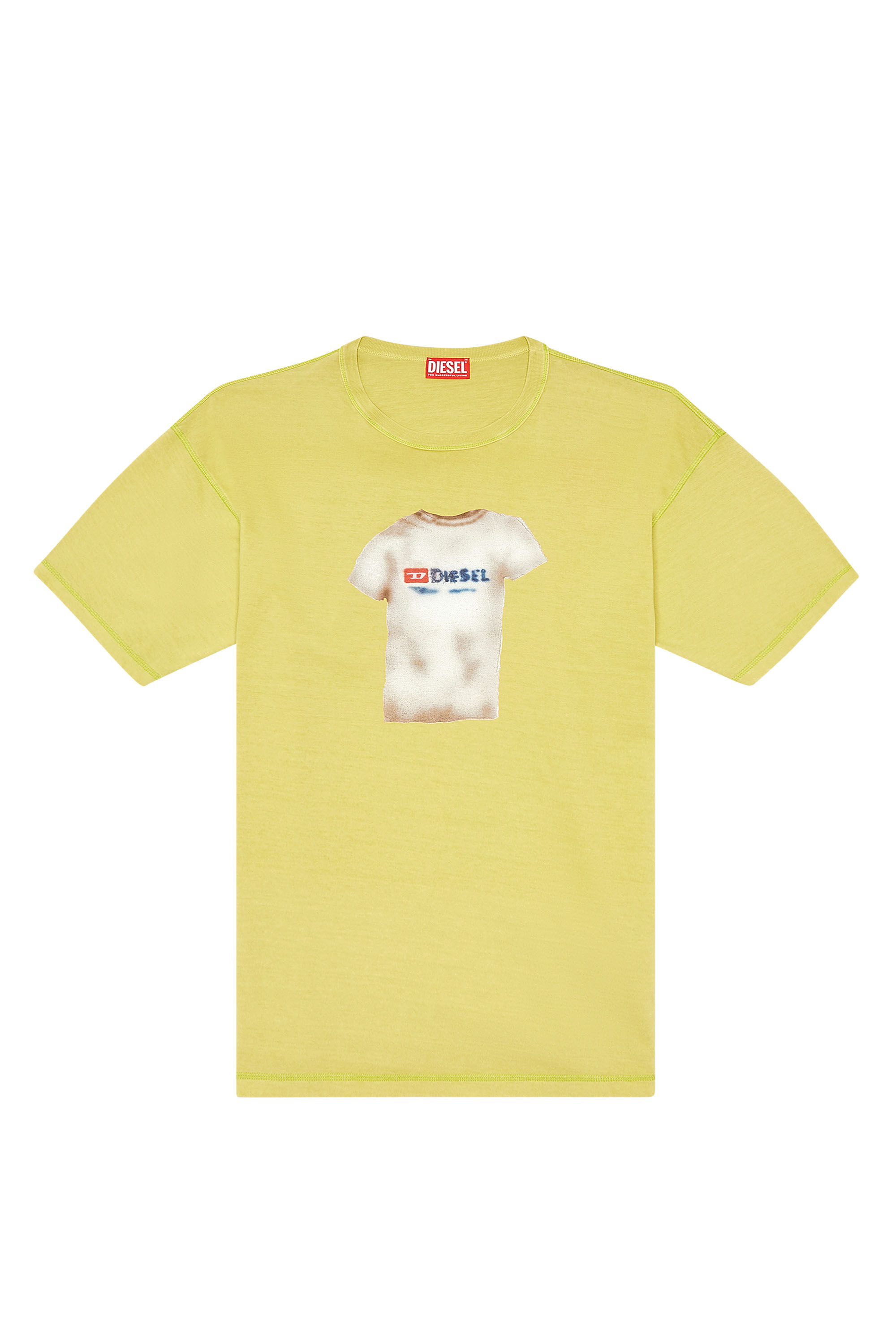 Diesel - T-BOXT-N12, Herren T-Shirt mit Airbrush-Print in Gelb - 1