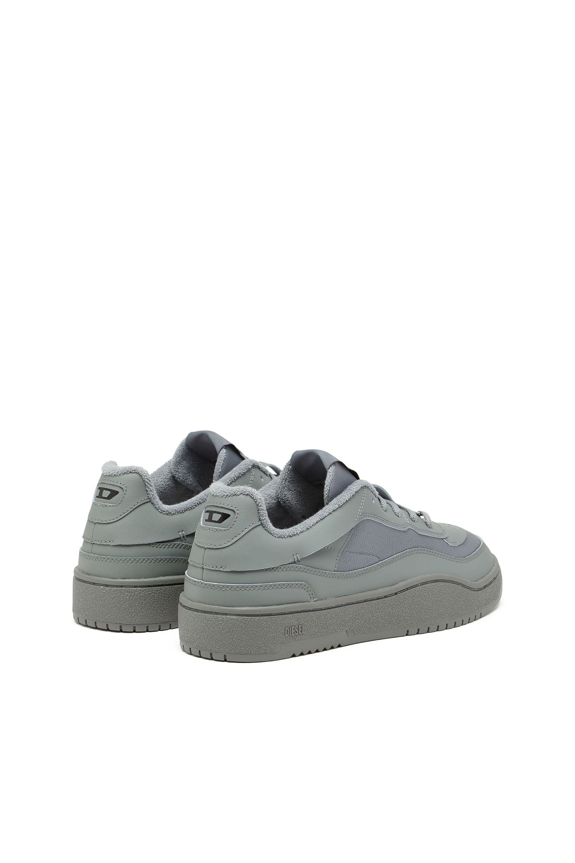 Diesel - S-OVAL SKATE LOW, Herren S-Oval Skate-Sneakers aus Leder mit Einsatz aus Stoff in Grau - 3