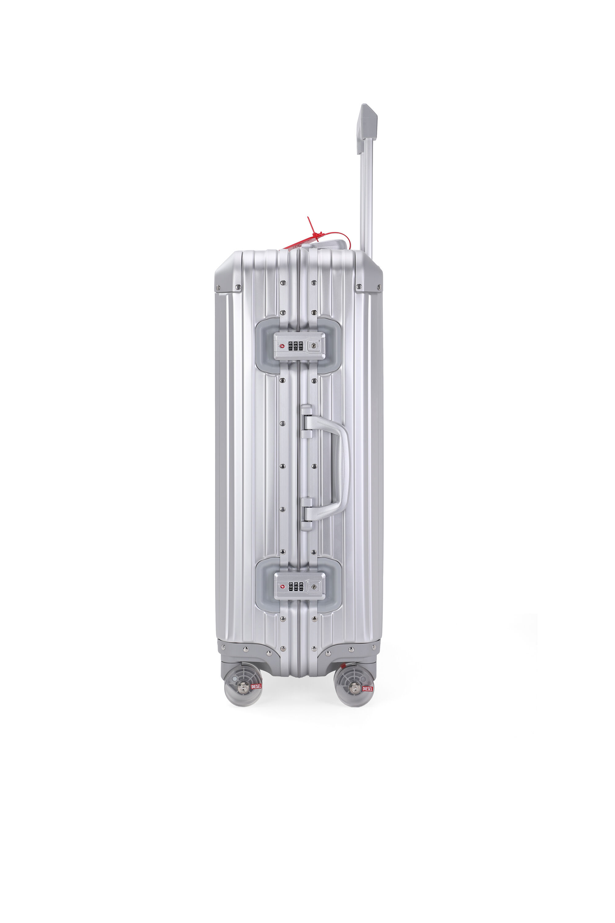 Diesel - DIESEL ALUMINUM TROLLEY- DSL002, Unisex Koffer aus Aluminium Gr&ouml;&szlig;e M in Silber - 3