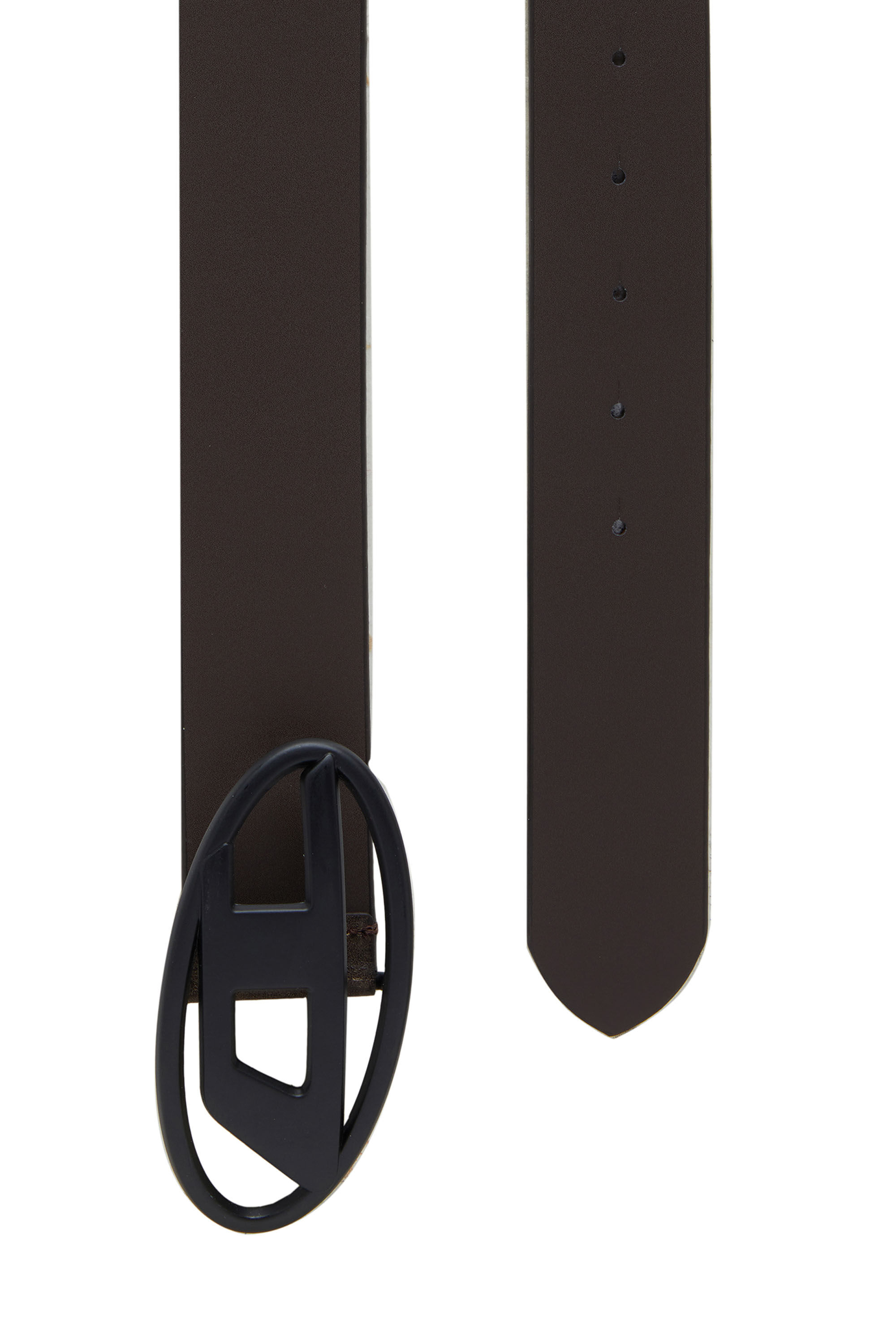 Diesel - B-1DR REV, Man Reversible leather belt with D logo buckle in Black - Image 2
