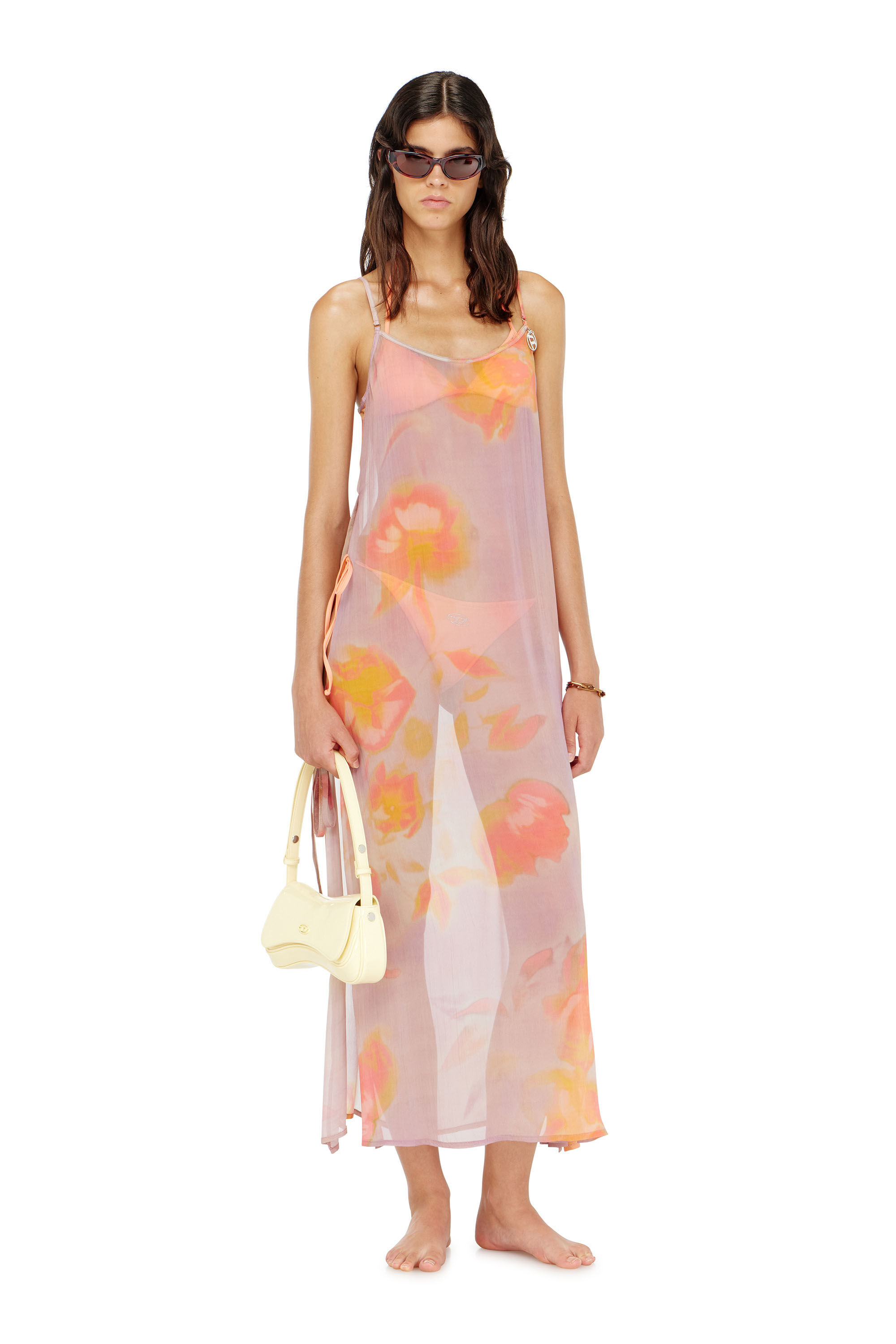 Diesel - VANYA-UTLT, Damen Strandkleid aus Chiffon mit Blumenmuster in null - 2