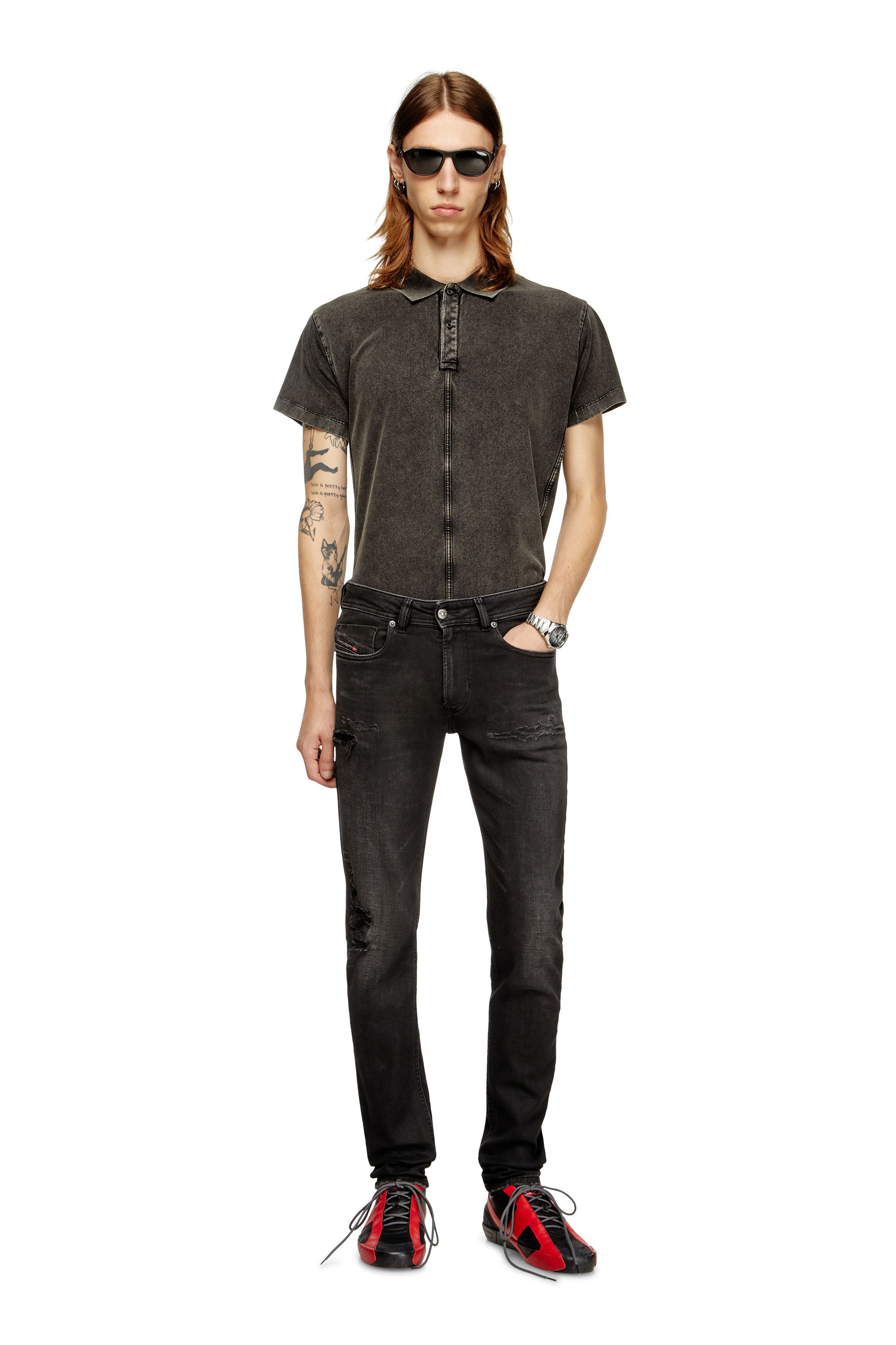 Diesel - Herren Skinny Jeans 1979 Sleenker 068SG, Schwarz/Dunkelgrau - 1