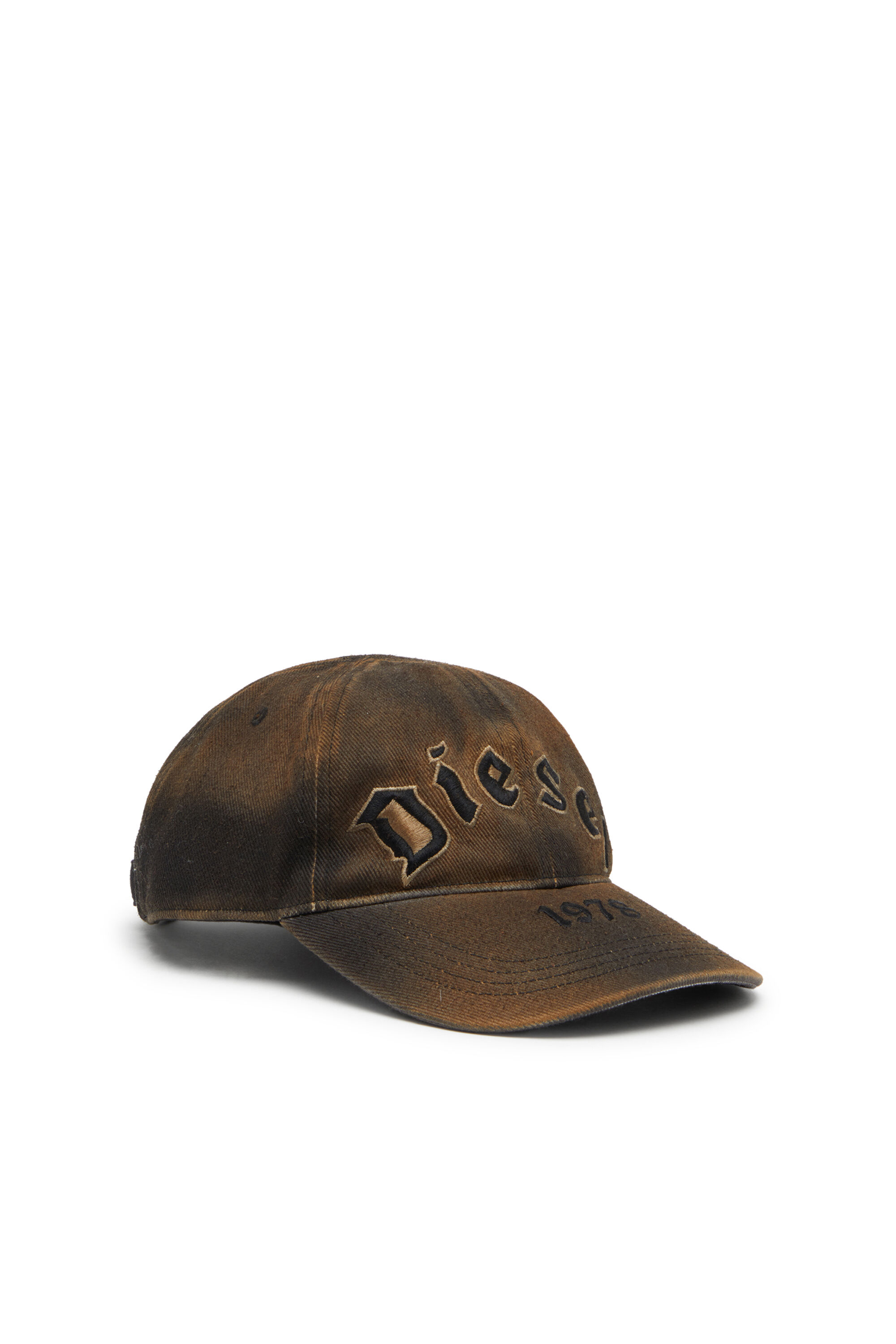 Diesel - C-SELGOT, Herren Baseballkappe aus Baumwoll-Twill mit Used-Effekt in Braun - 1