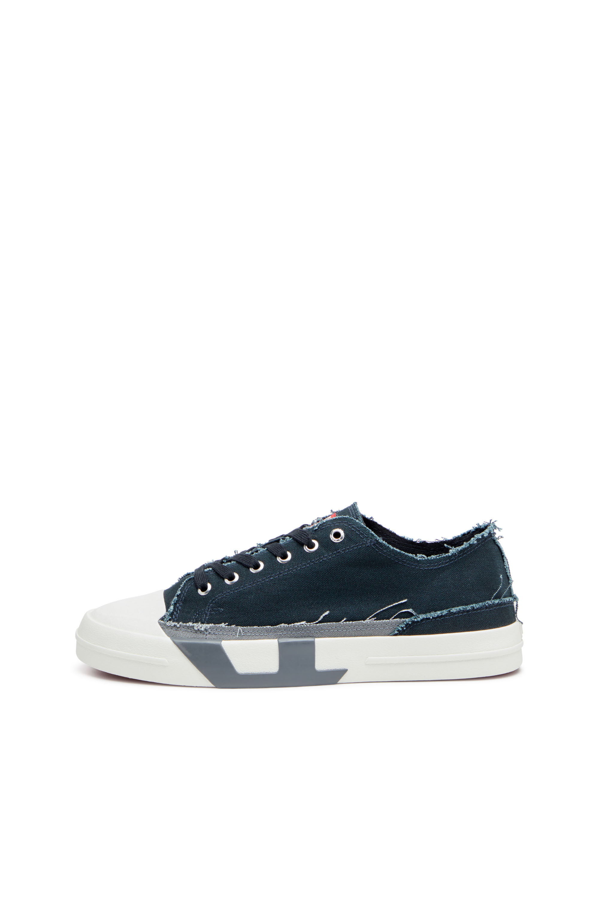 Diesel - S-D-VERSE LOW, Herren S-D-Verse-Sneakers aus ausgefranstem Canvas in Blau/Grau - 7