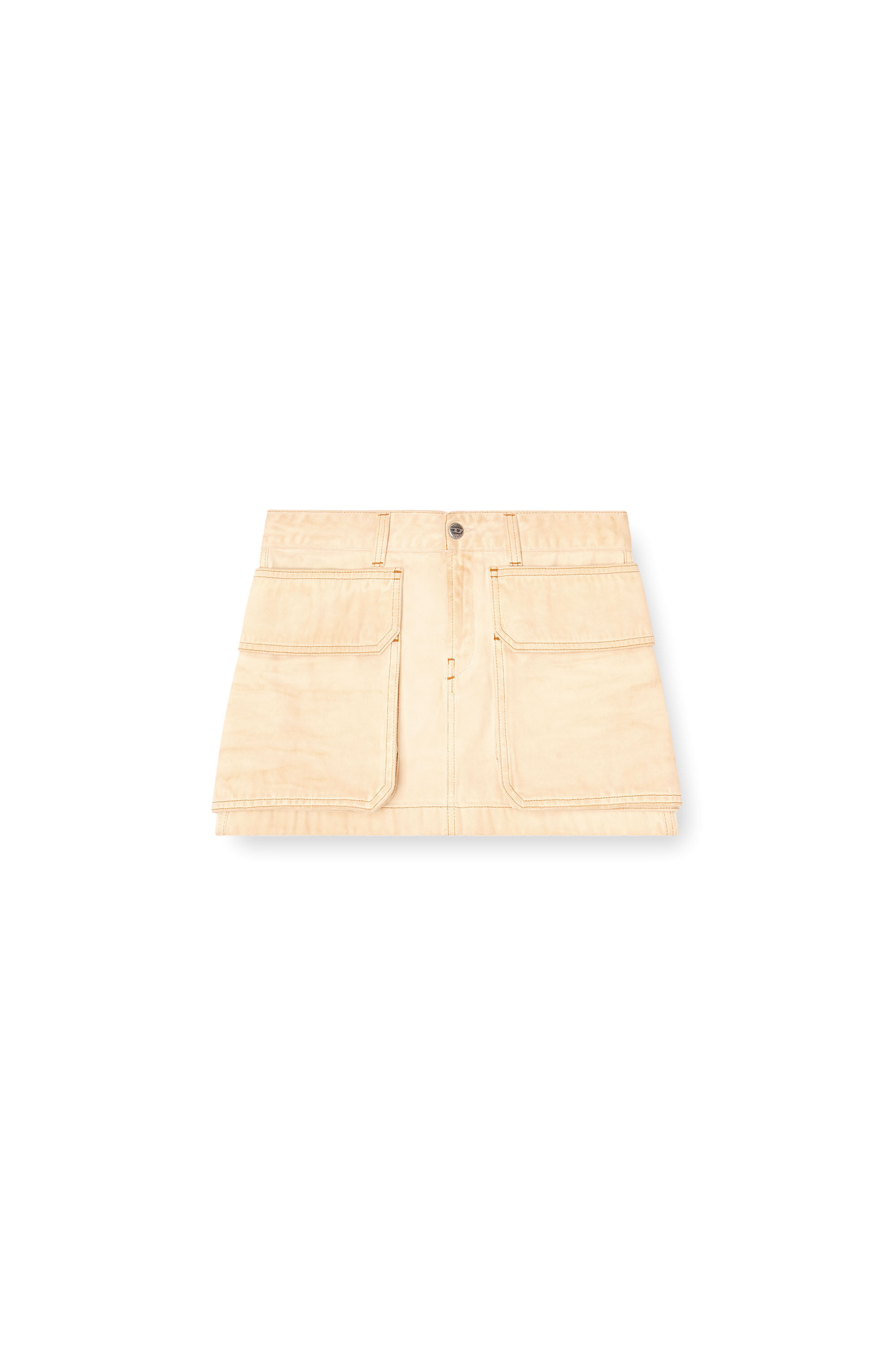 Diesel - DE-TON, Damen Mini-Rock aus Denim in Köperbindung in Beige - 2