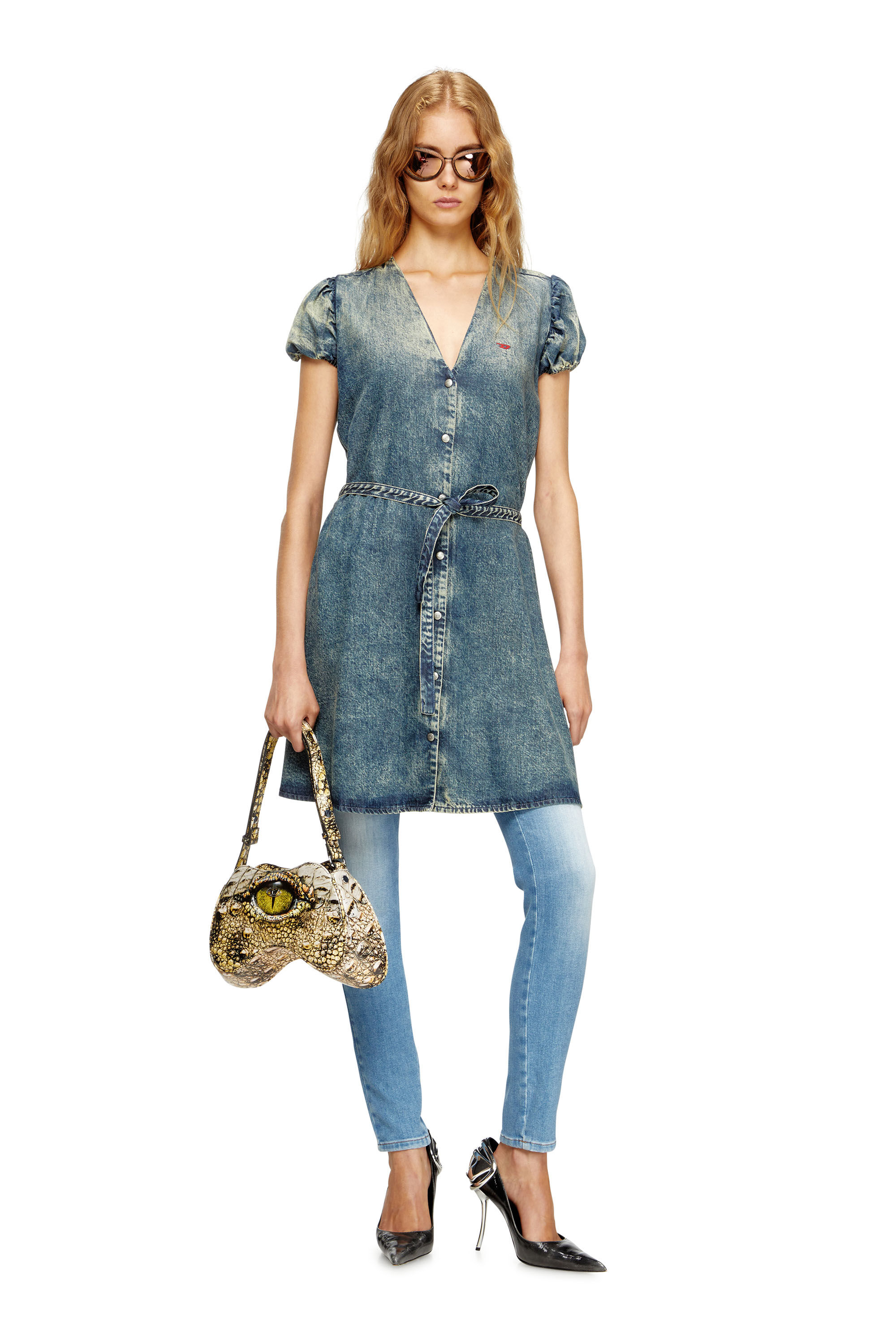 Diesel - PLAY SHOULDER, Damen Play-Glänzende Schultertasche in Gelb - 5