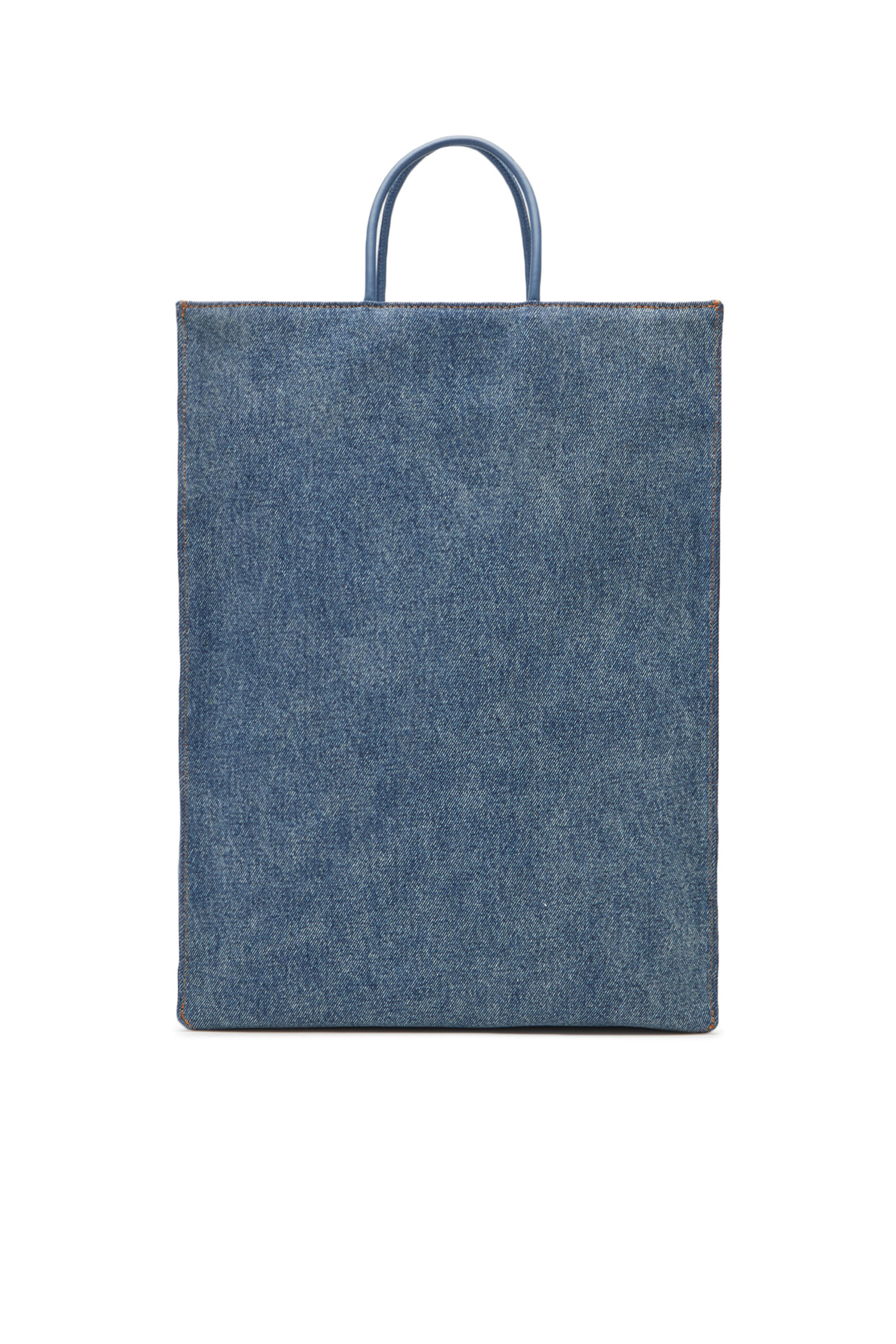 Diesel - DSL SHOPPER 3D L X, Unisex Dsl Shopper 3D L X - Große Tote-Tasche aus überfärbtem Denim in Blau - 3