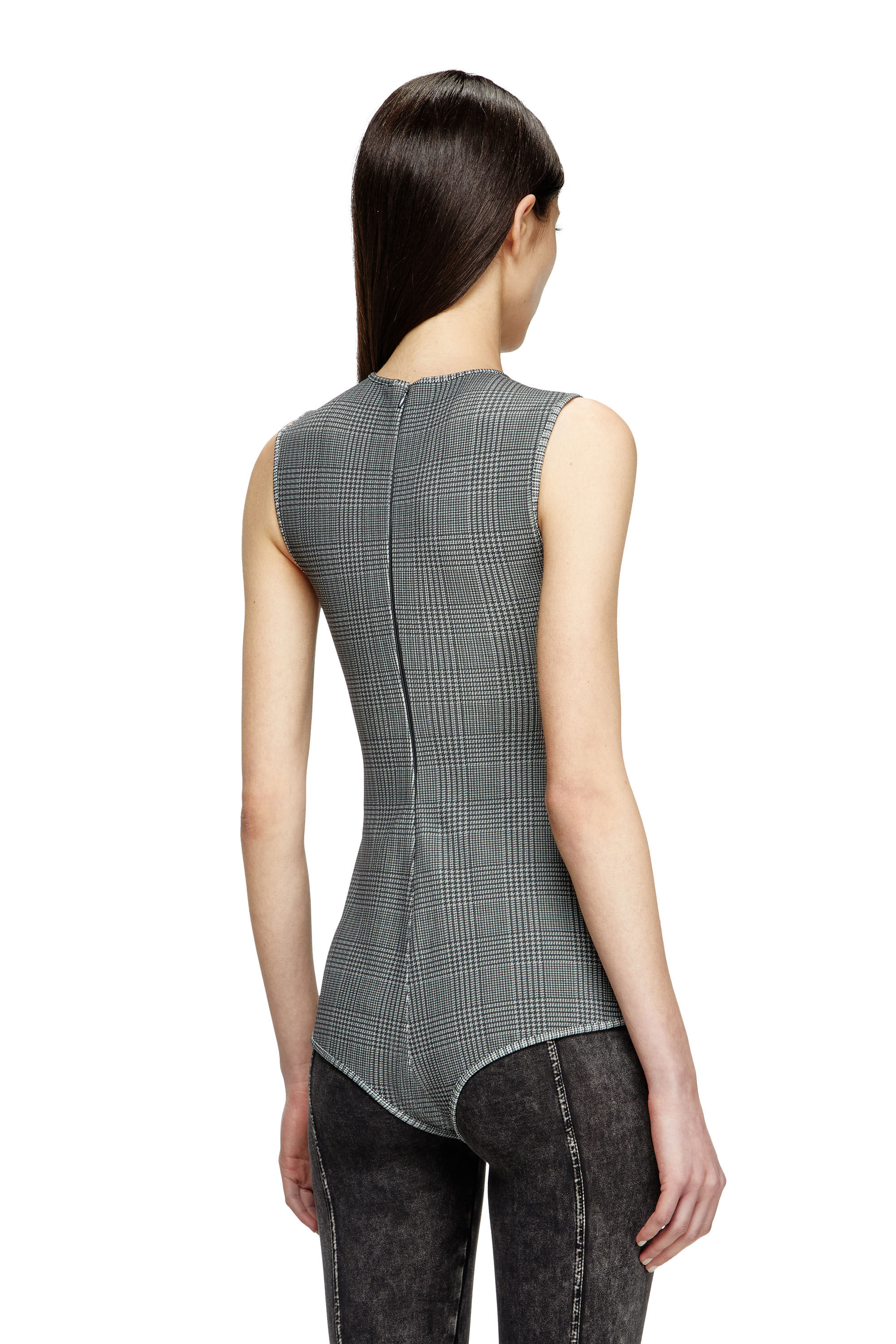 Diesel - J-ETTA, Damen Body aus kariertem verbundenem Jersey in Grau - 2