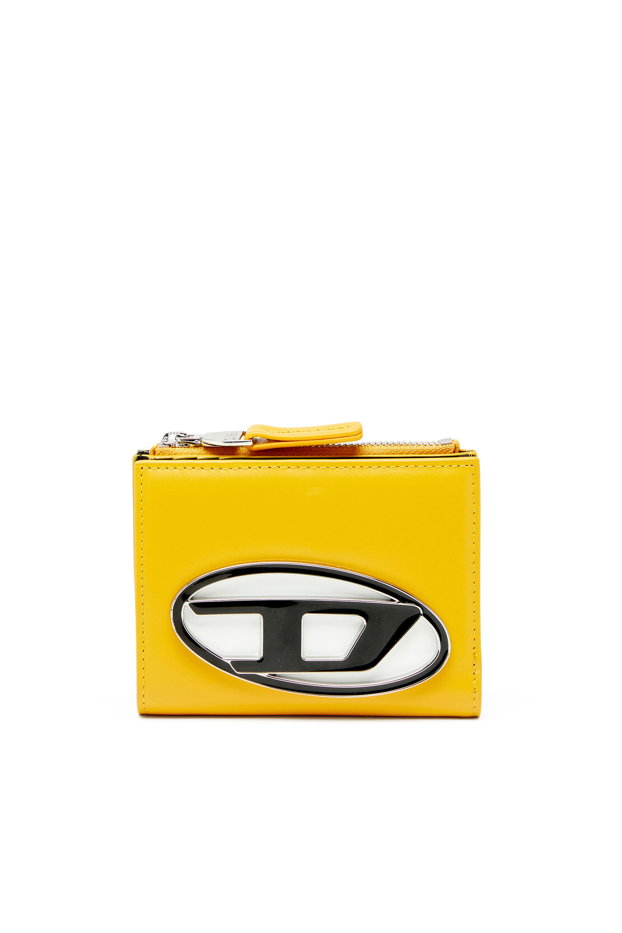 Diesel - 1DR BI-FOLD ZIP II, Damen Kleines Faltportemonnaie aus Leder in Gelb - 1