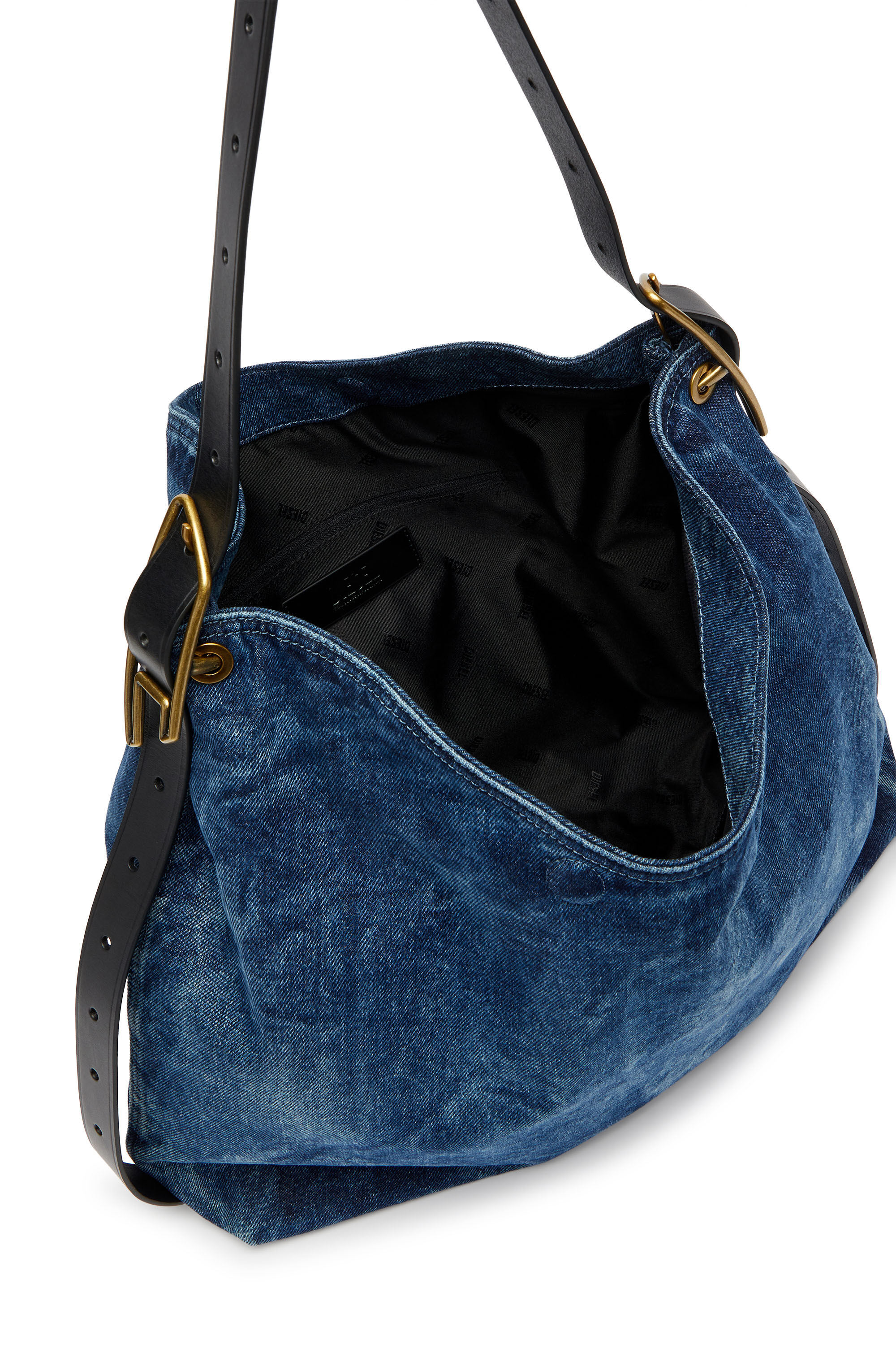 Diesel - D-LINE HOBO, Damen D-Line-Denim Hobo-Tasche in Mittelblau - 4