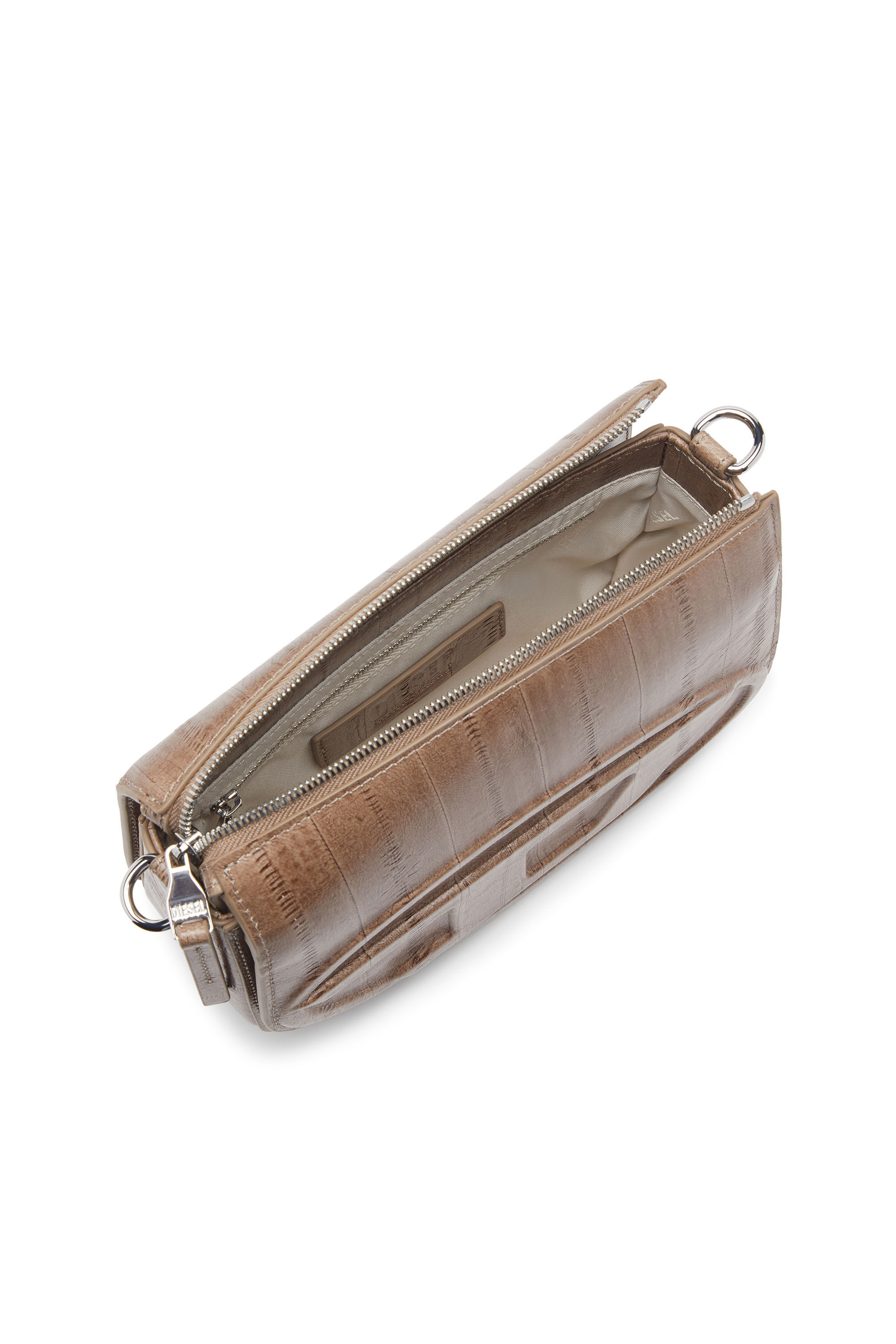 Diesel - 1DR CAMERA BAG, Herren 1DR-Kameratasche aus Leder mit Aal-Effekt in Hellbraun - 2