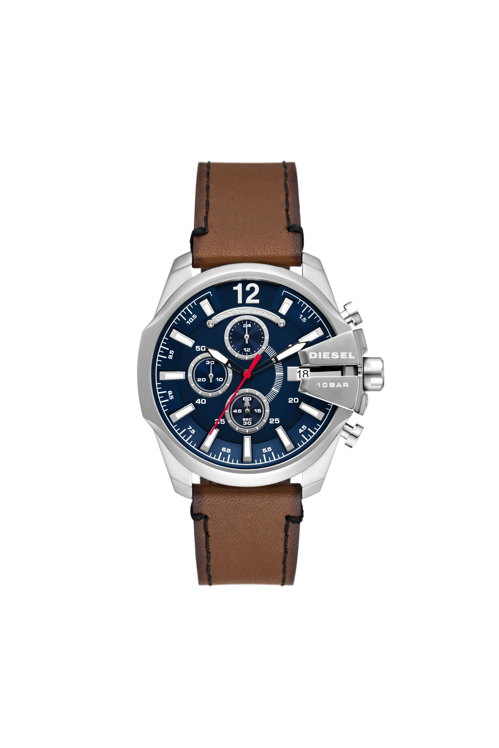 Diesel - DZ4599, Unisex Baby Chief Chronograph mit braunem Lederarmband in Braun - 1