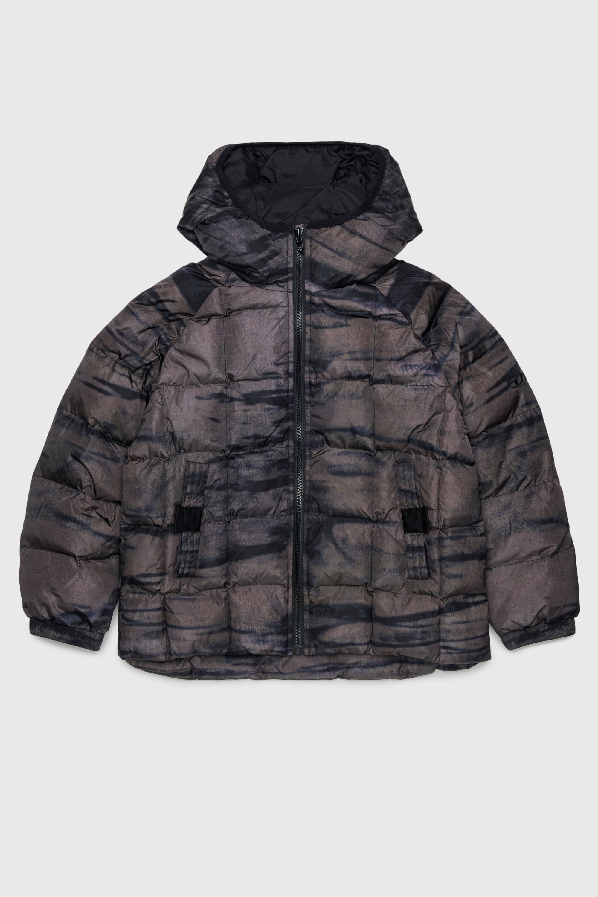 Diesel - JDEN, Herren Steppjacke mit grafischem Streifenprint in Gr&uuml;n - 1