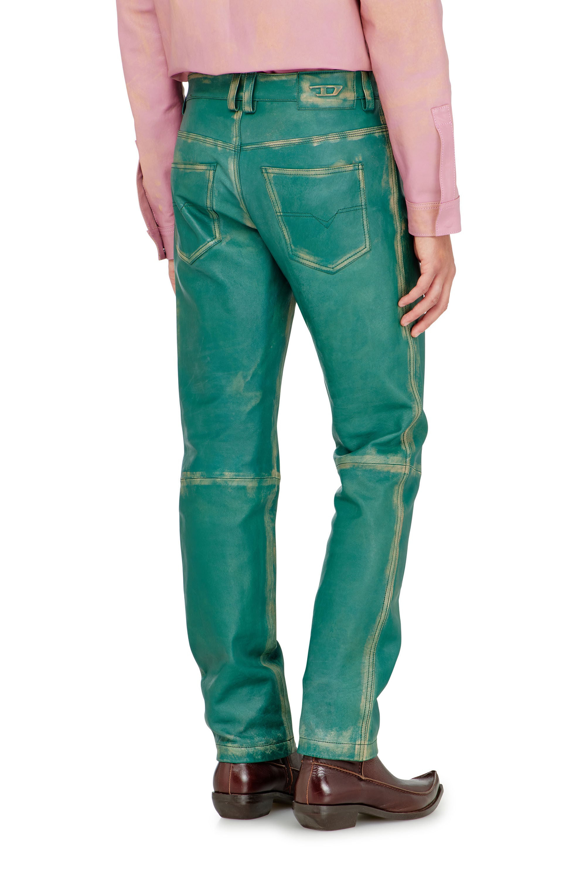 Diesel - P-OCKET, Herren Hose aus behandeltem Leder in null - 3