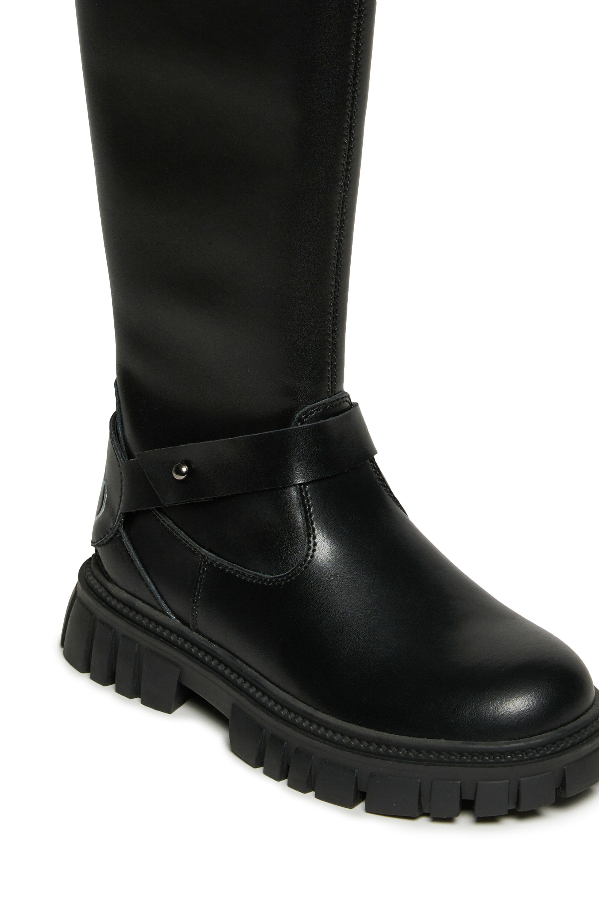 Diesel - D-HAMMER KNT PATCH, Unisex D-Hammer Hohe Lederstiefel in Schwarz - 4