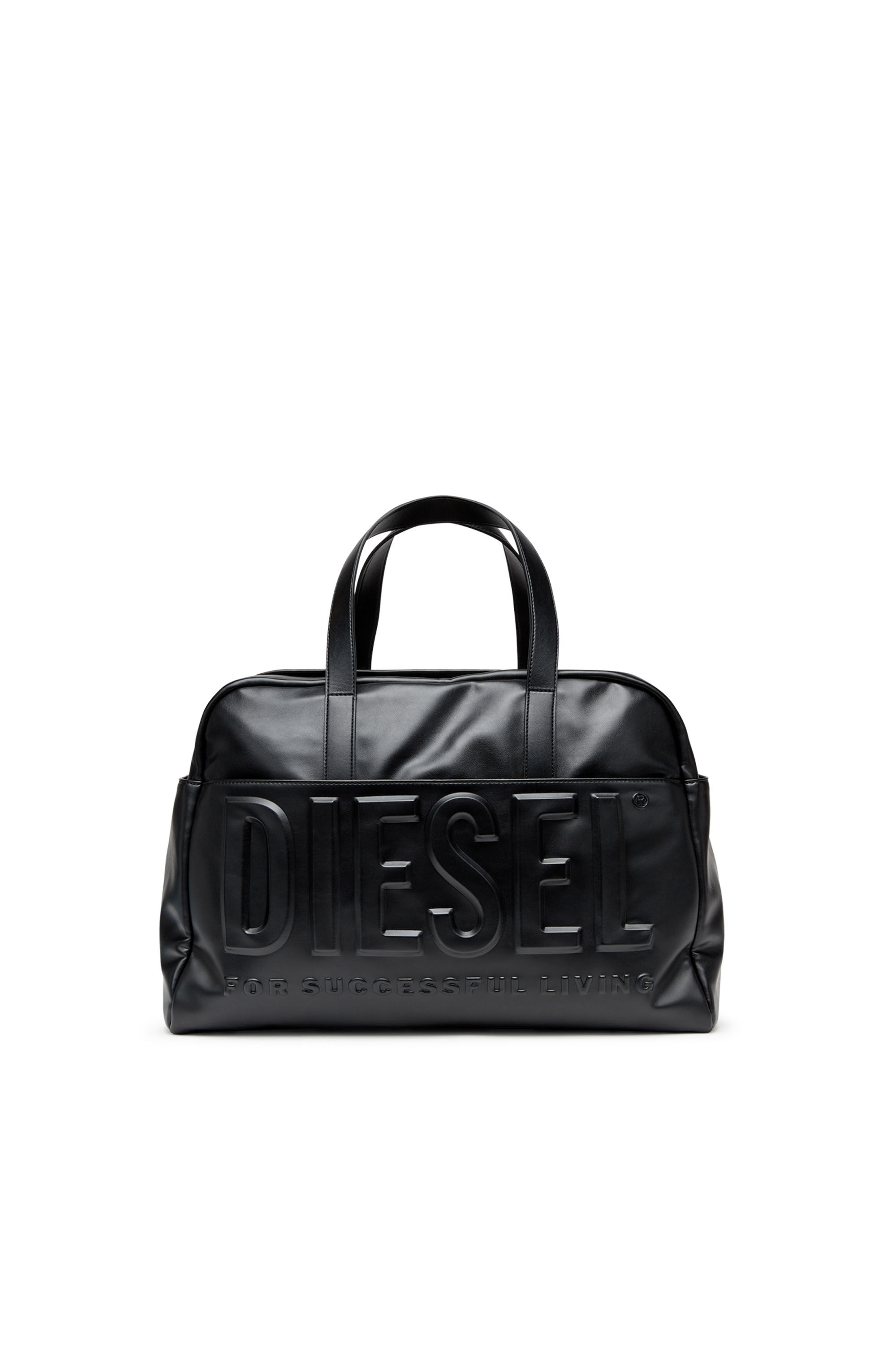 Diesel - DSL 3D DUFFLE L X, Herren Dsl 3D L-Duffle Bag mit Logo in extremer 3D-Optik in Schwarz - Image 1
