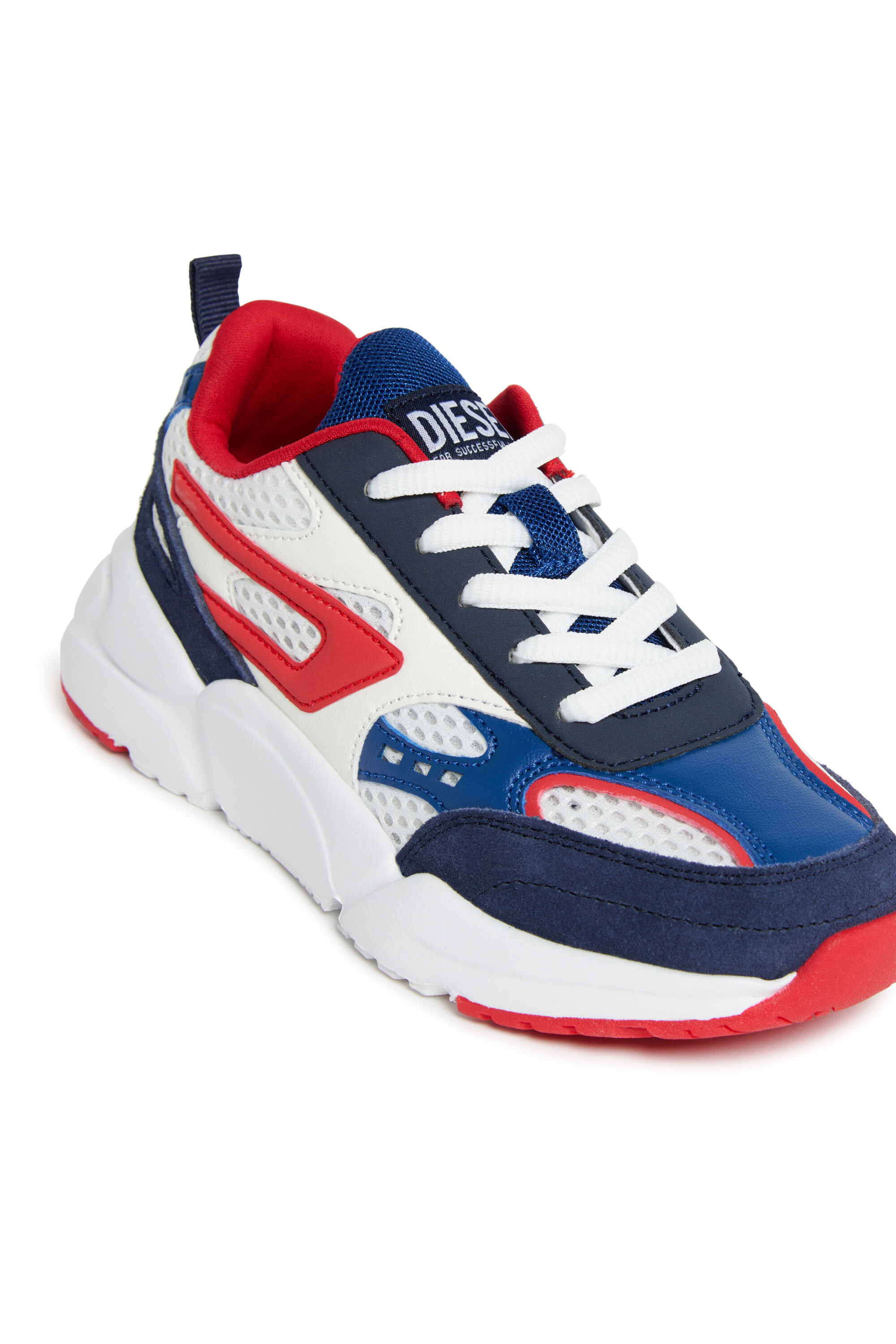 Diesel - S-MILLENIUM SPORT LC, Unisex Sneakers aus Mesh, Veloursleder und PU in Weiss/Blau - 4