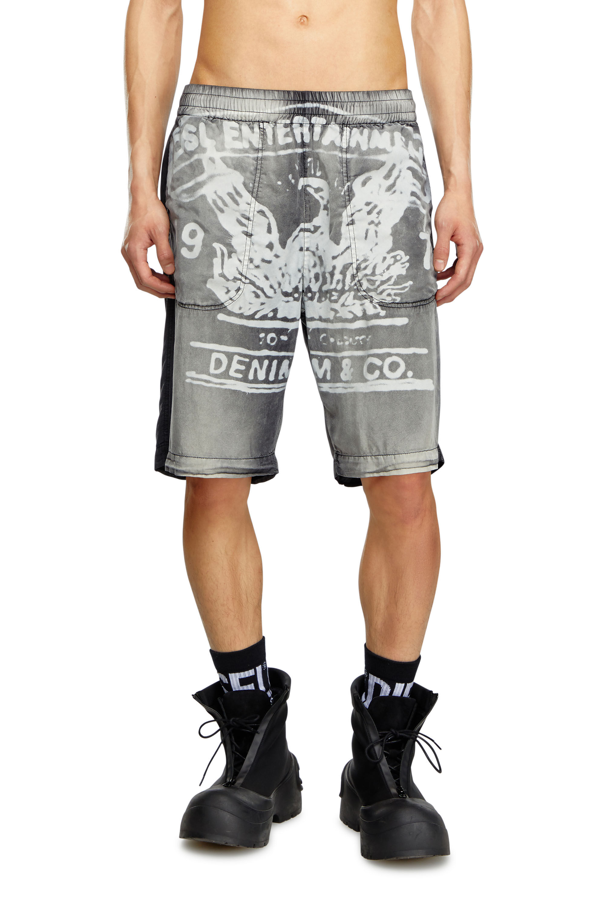 Diesel - P-EEKLO-SHORT, Man Faded shorts with archival print in Multicolor - Image 3