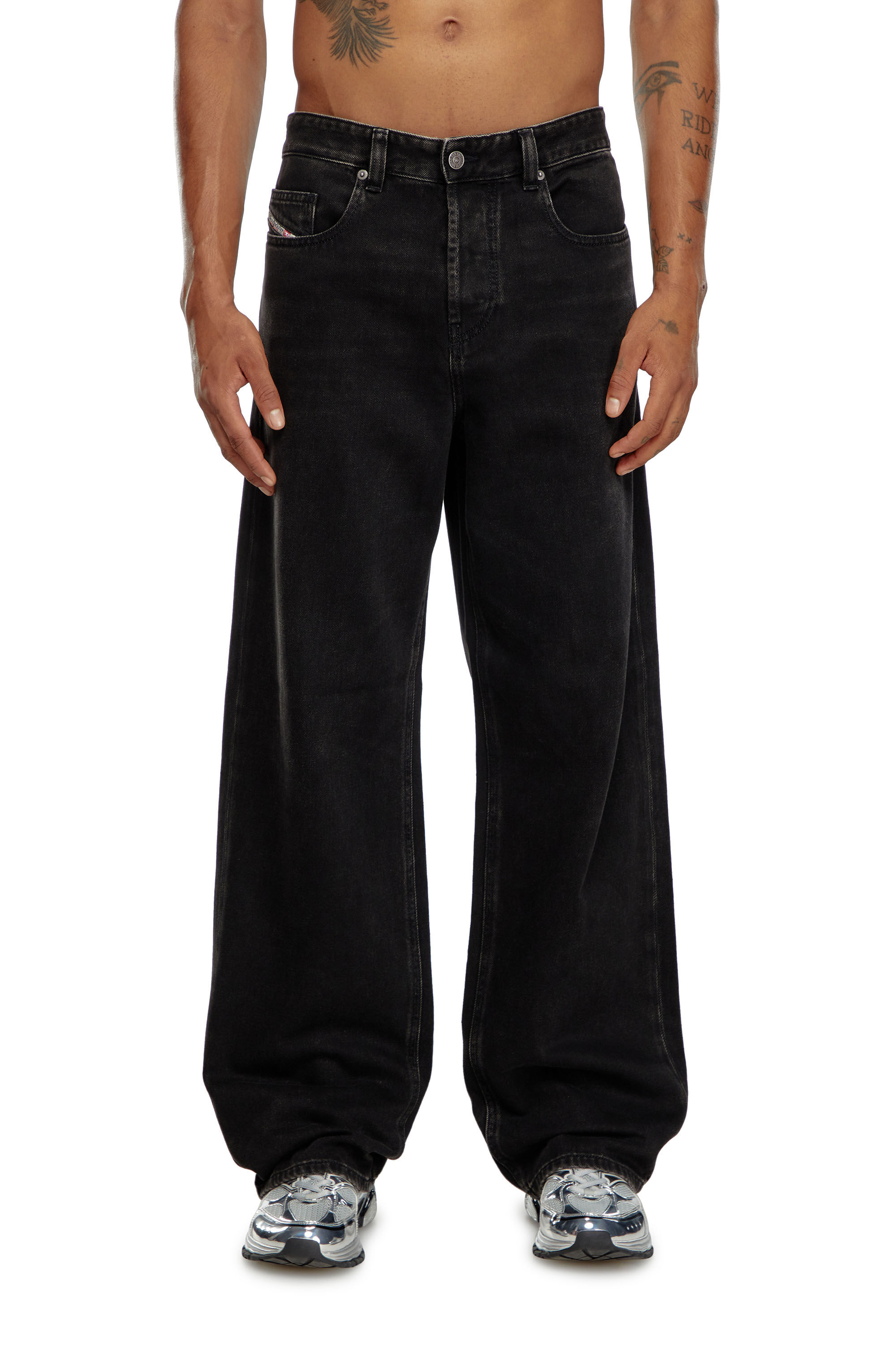 Herren Regular Jeans | Schwarz/Dunkelgrau | Diesel 2001 D-Macro