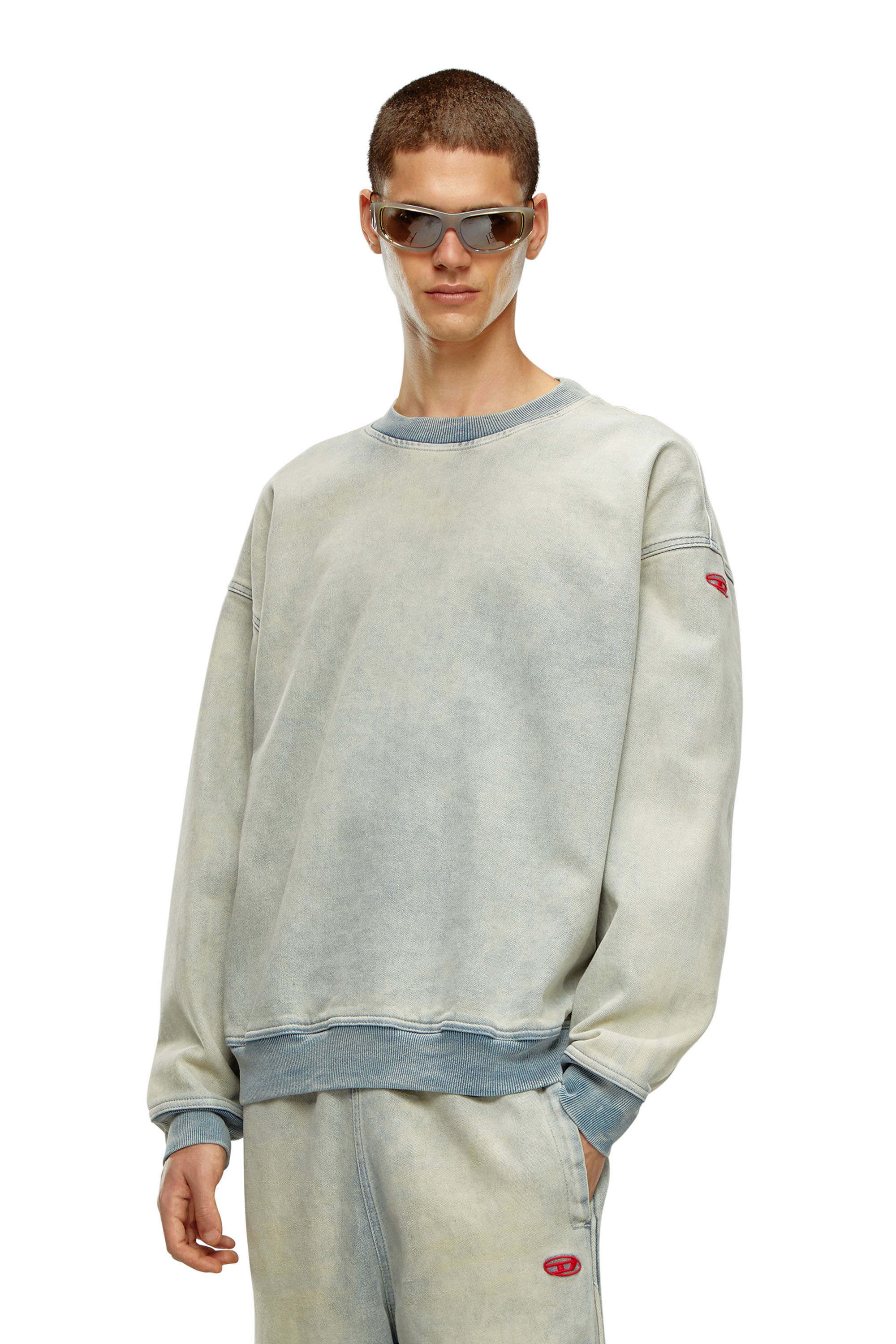 Herren Sweatshirt aus Track Denim | Blau | Diesel