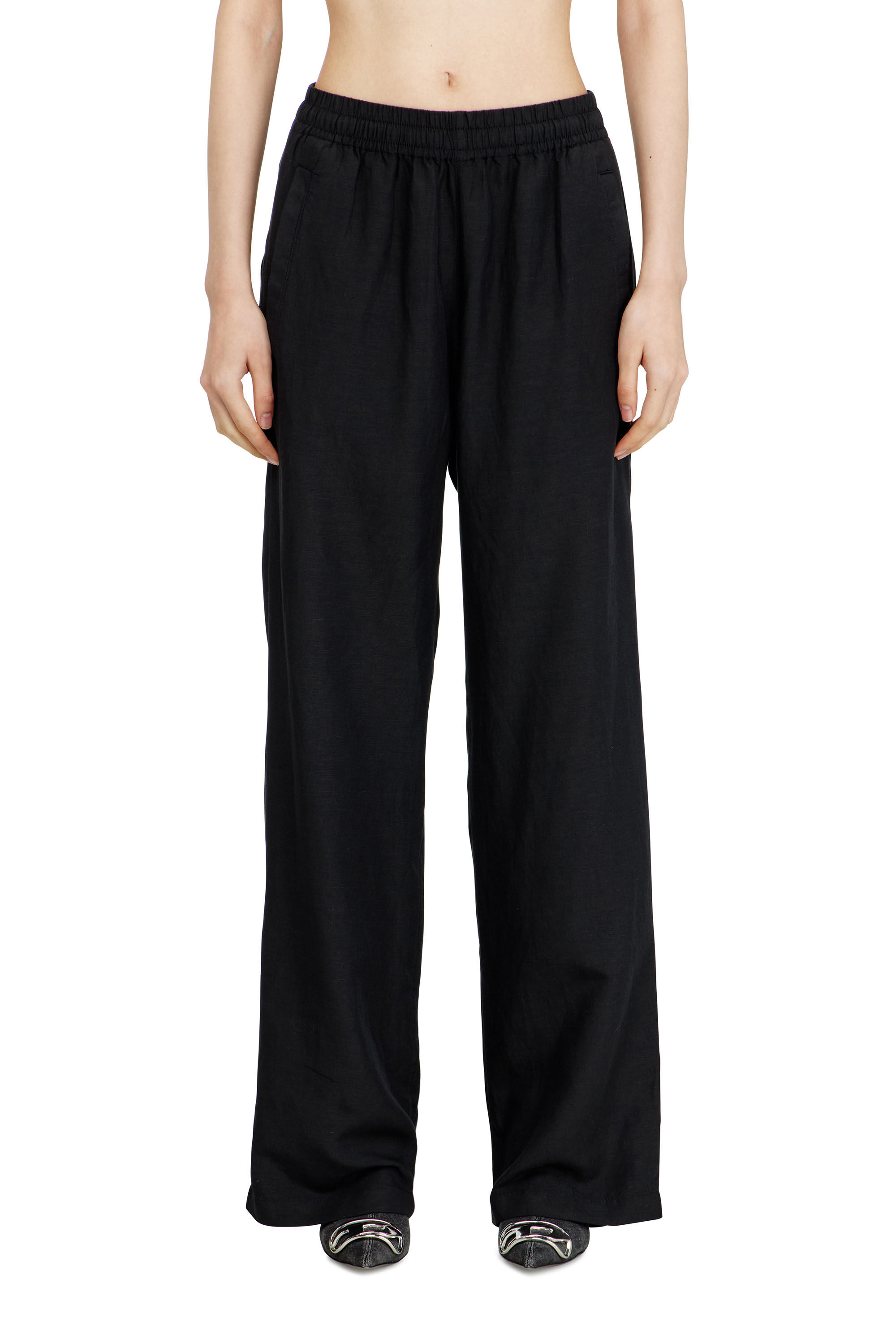 Diesel - P-THECK-PGBS, Unisex Hosen aus Leinenmischung in Schwarz - 5