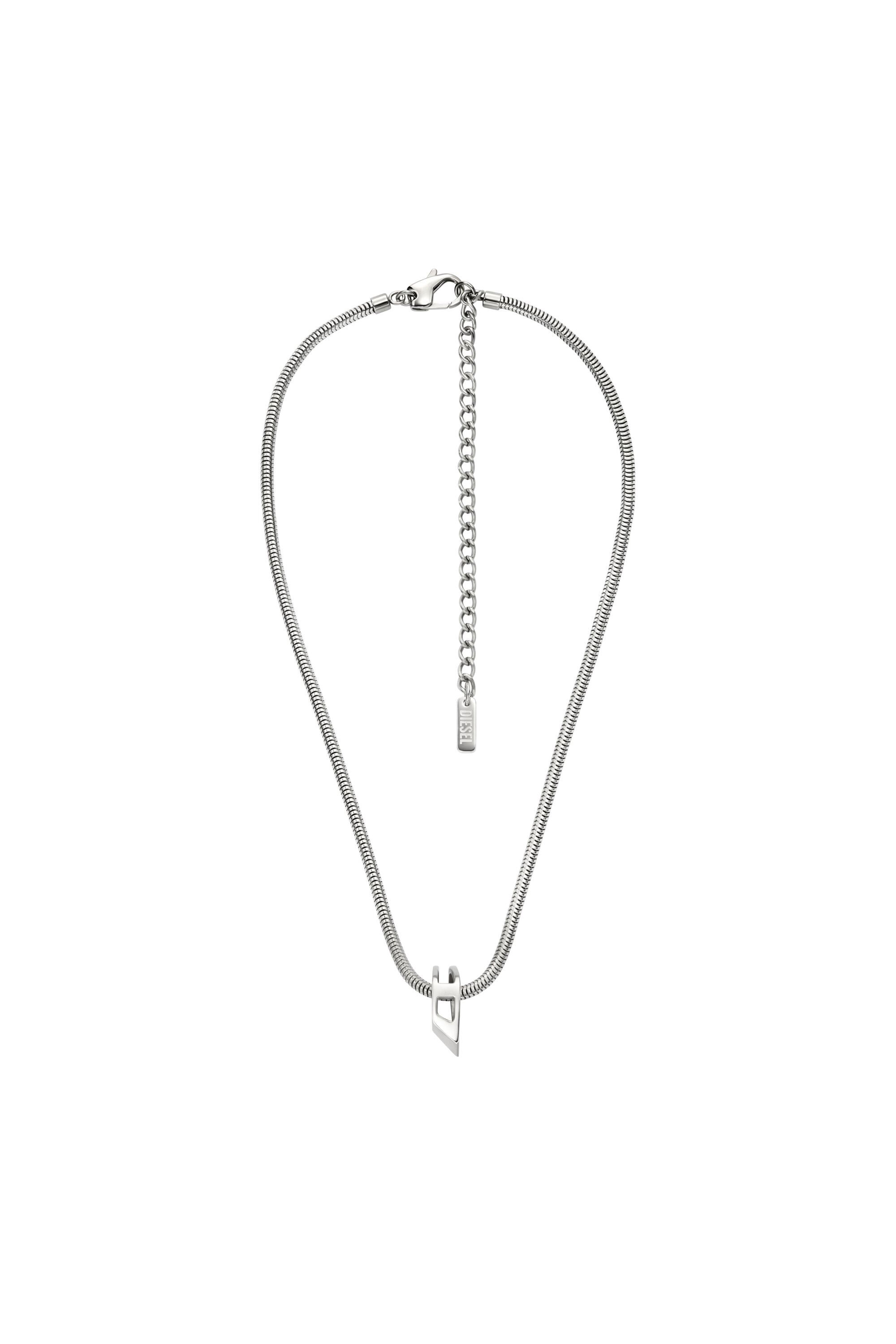 Diesel - DX167240 JEWELLERY, Unisex Halskette aus Edelstahlgliederkette in Silber - 1